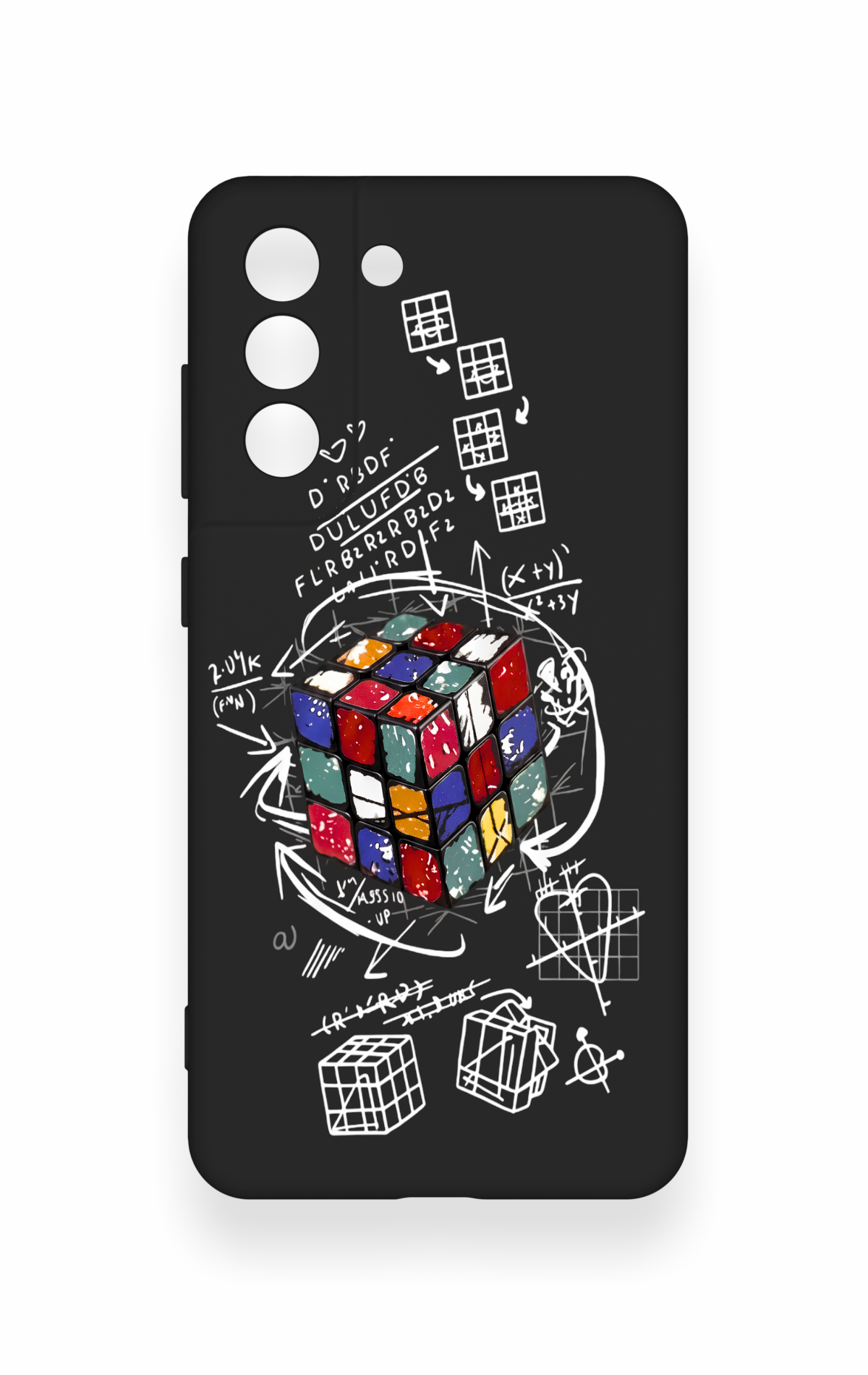 Samsung-S21FE Uyumlu Rubik Küb Desenli Silikon Kılıf