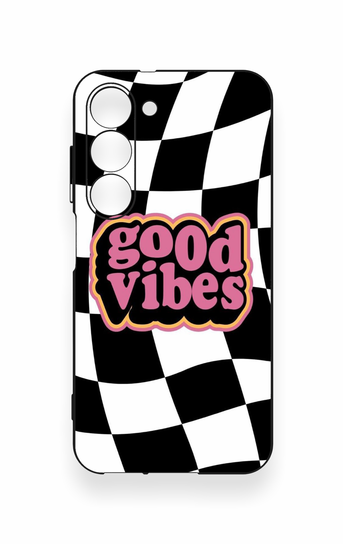 Samsung S23 Uyumlu Black Good Vibes Desenli Silikon Kılıf