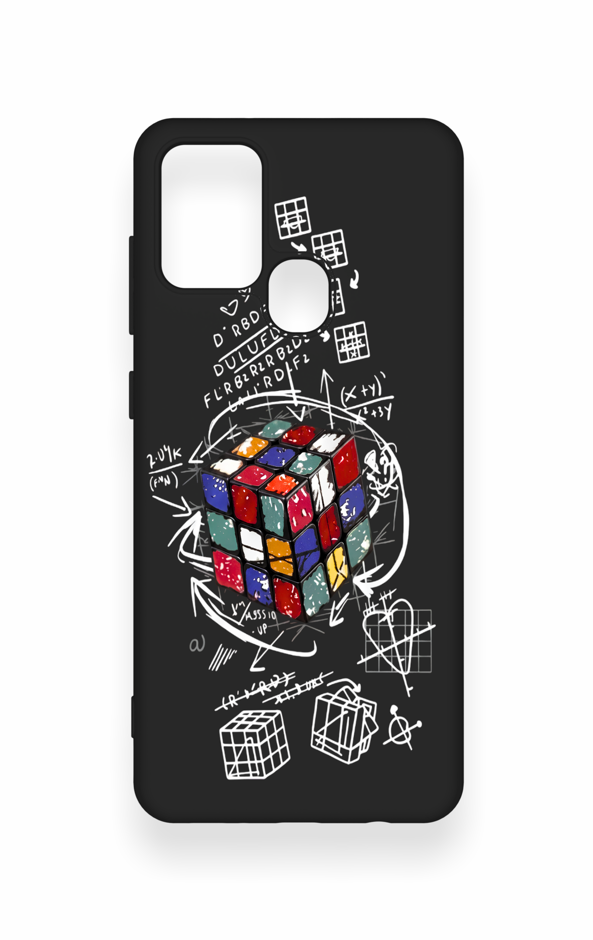 Samsung A21S Uyumlu Rubik Küb Desenli Silikon Kılıf