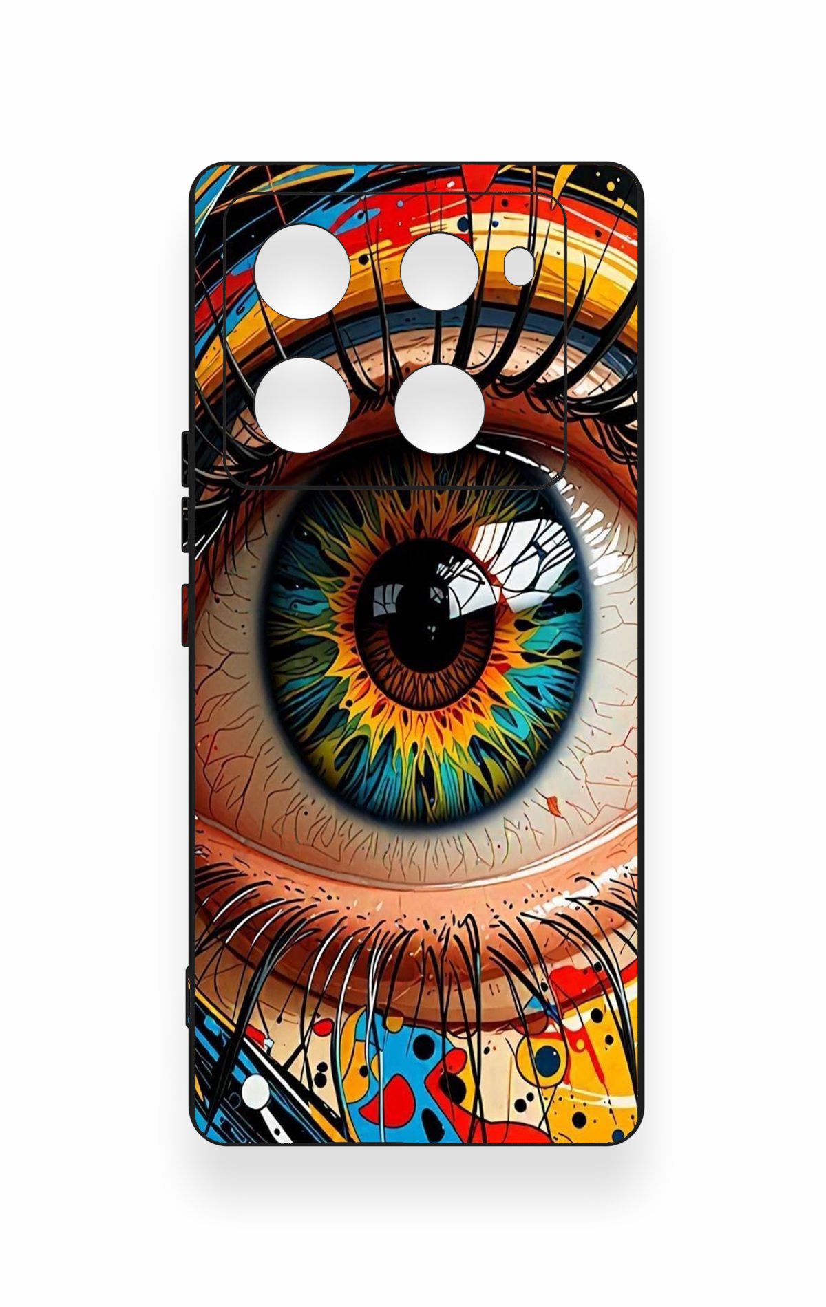 İnfinix Note 40 Pro Uyumlu Renkli Göz Bebeği Desenli Silikon Kılıf