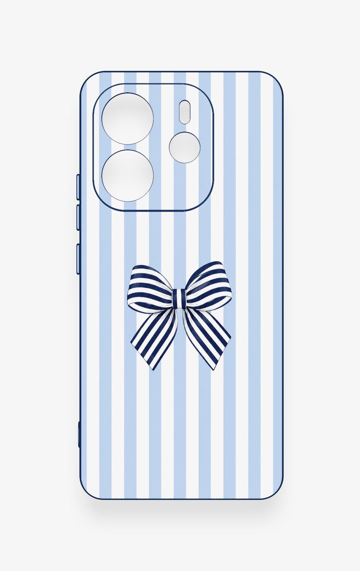 Redmi Note 14 4G Uyumlu Mavi Beyaz Kurdele Desenli Silikon Kılıf