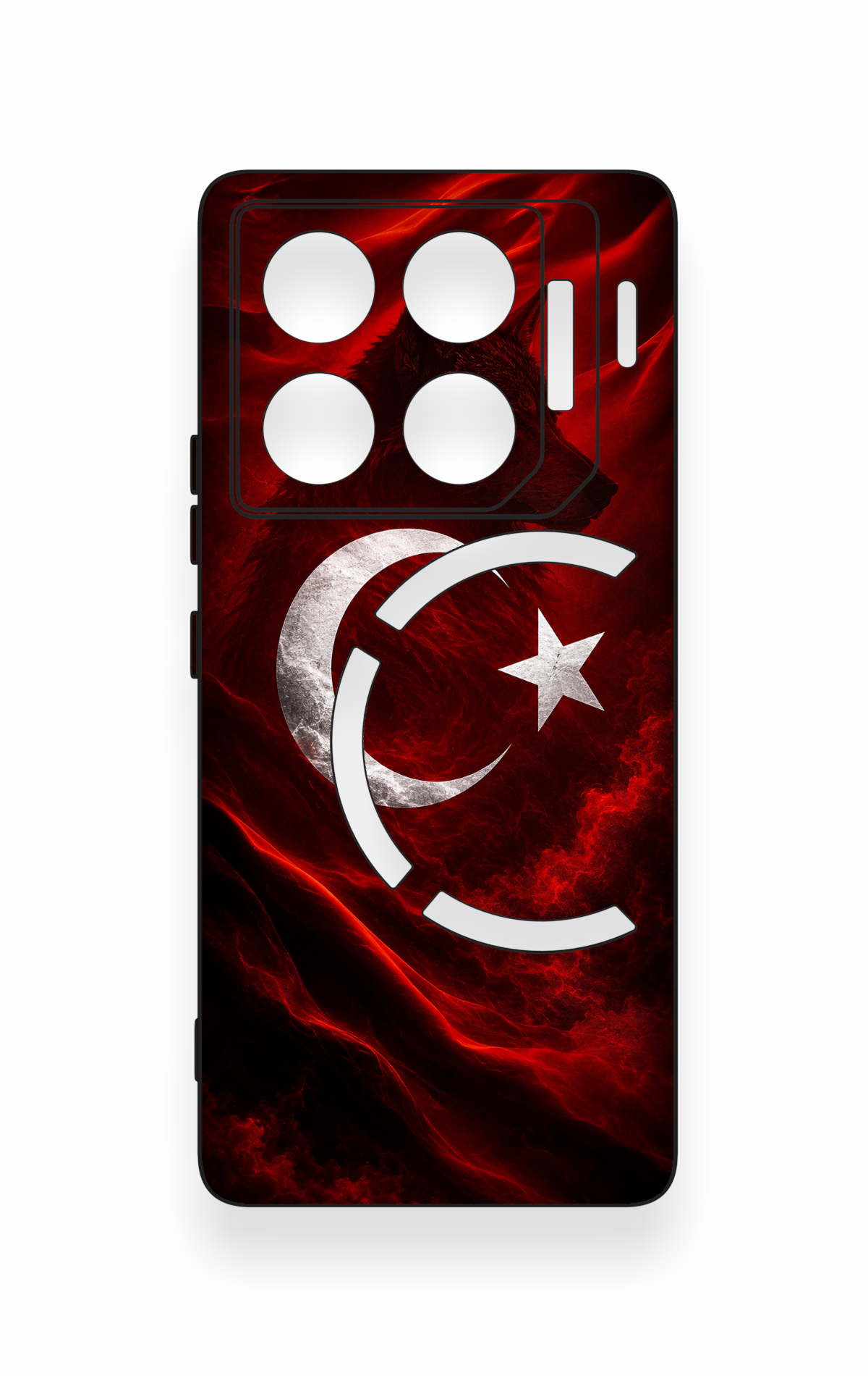 İnfinix Gt 20 Pro Uyumlu Kurt Türk Bayrağı Desenli Silikon Kılıf