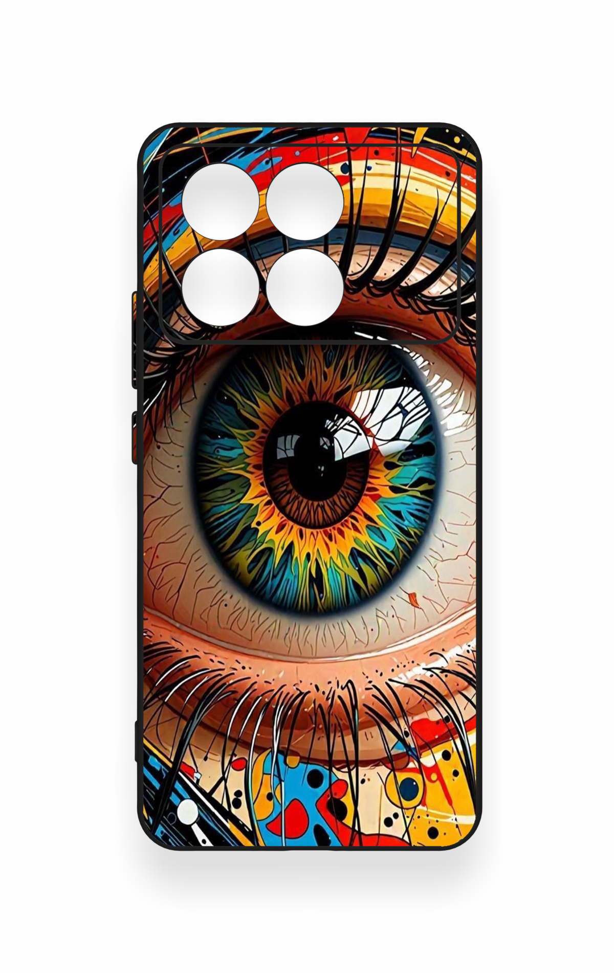 Poco X6 Pro Uyumlu Renkli Göz Bebeği Desenli Silikon Kılıf