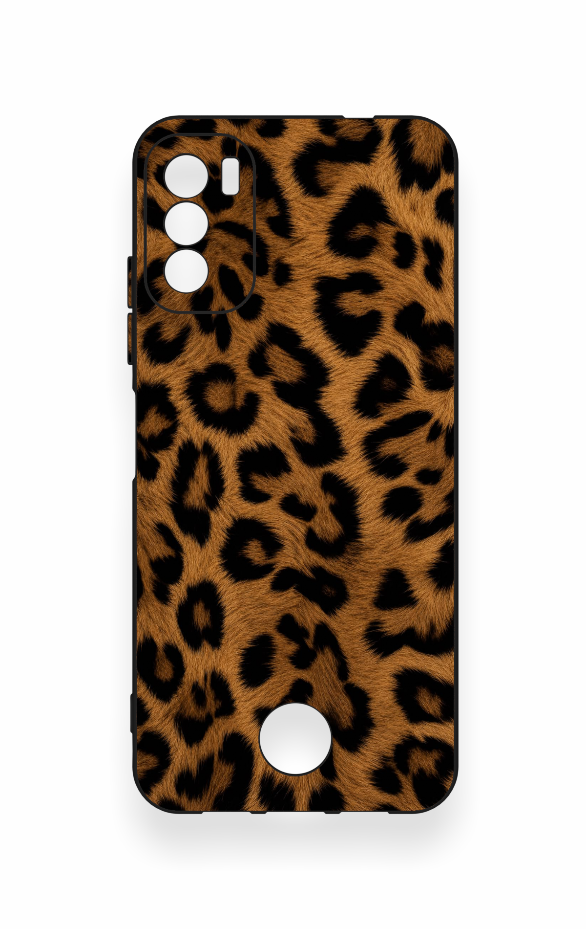 Reeder S19 Max Pro S Uyumlu Koyu Leopar Deri Desenli Silikon Kılıf