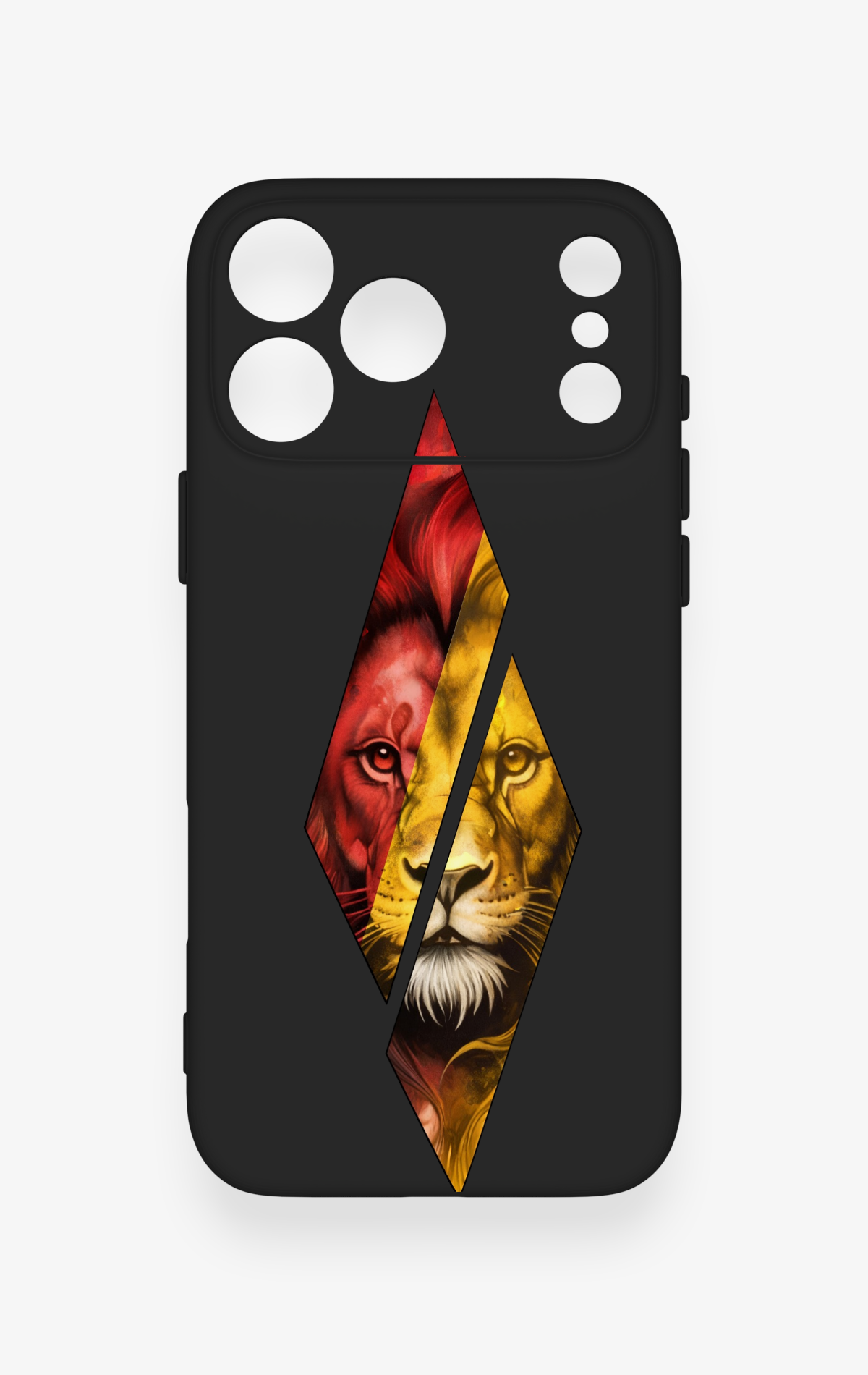iPhone 17 Pro Max Uyumlu Kesik Aslan Desenli Silikon Kılıf
