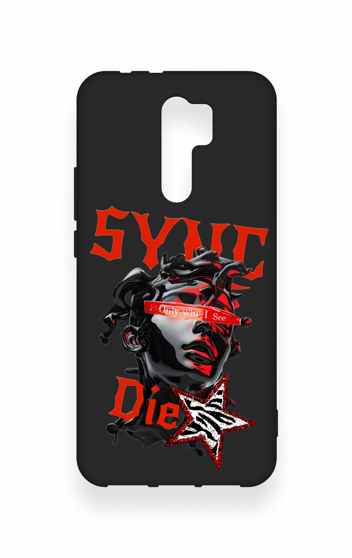 Redmi 9 Uyumlu Sync Die Desenli Silikon Kılıf
