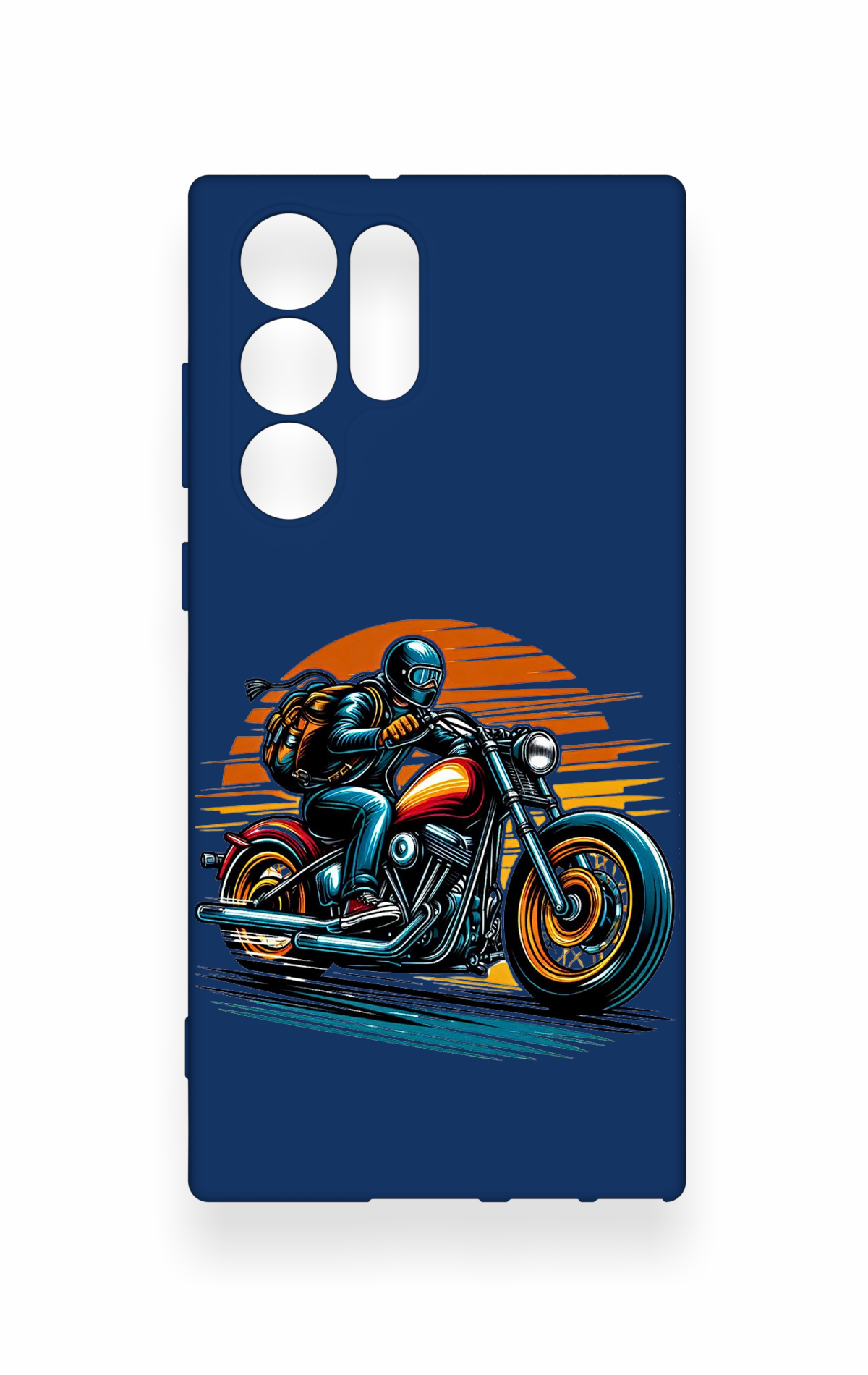 Samsung S22 Ultra Uyumlu Moto Rider Desenli Silikon Kılıf