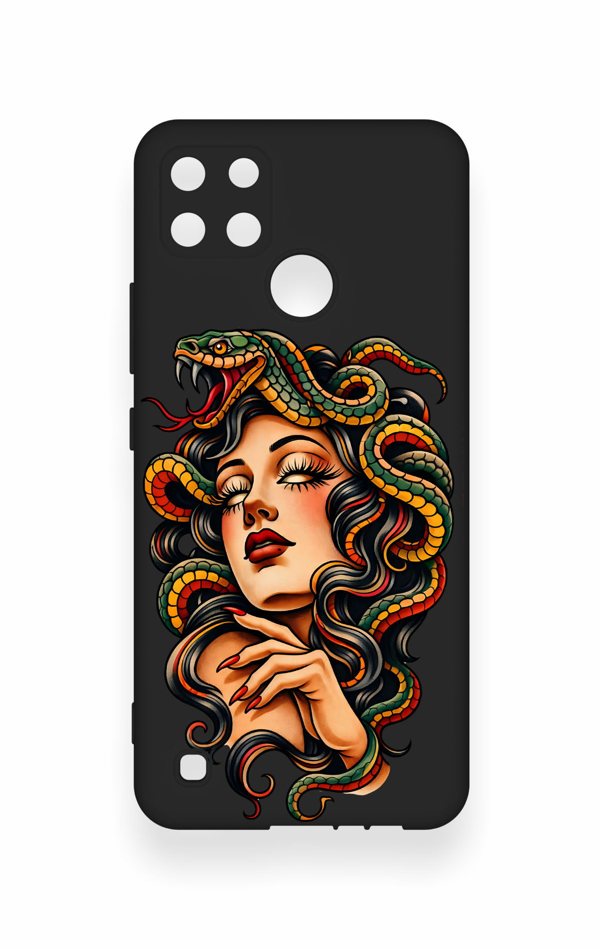 Realme C21Y Uyumlu Medusa Desenli Silikon Kılıf