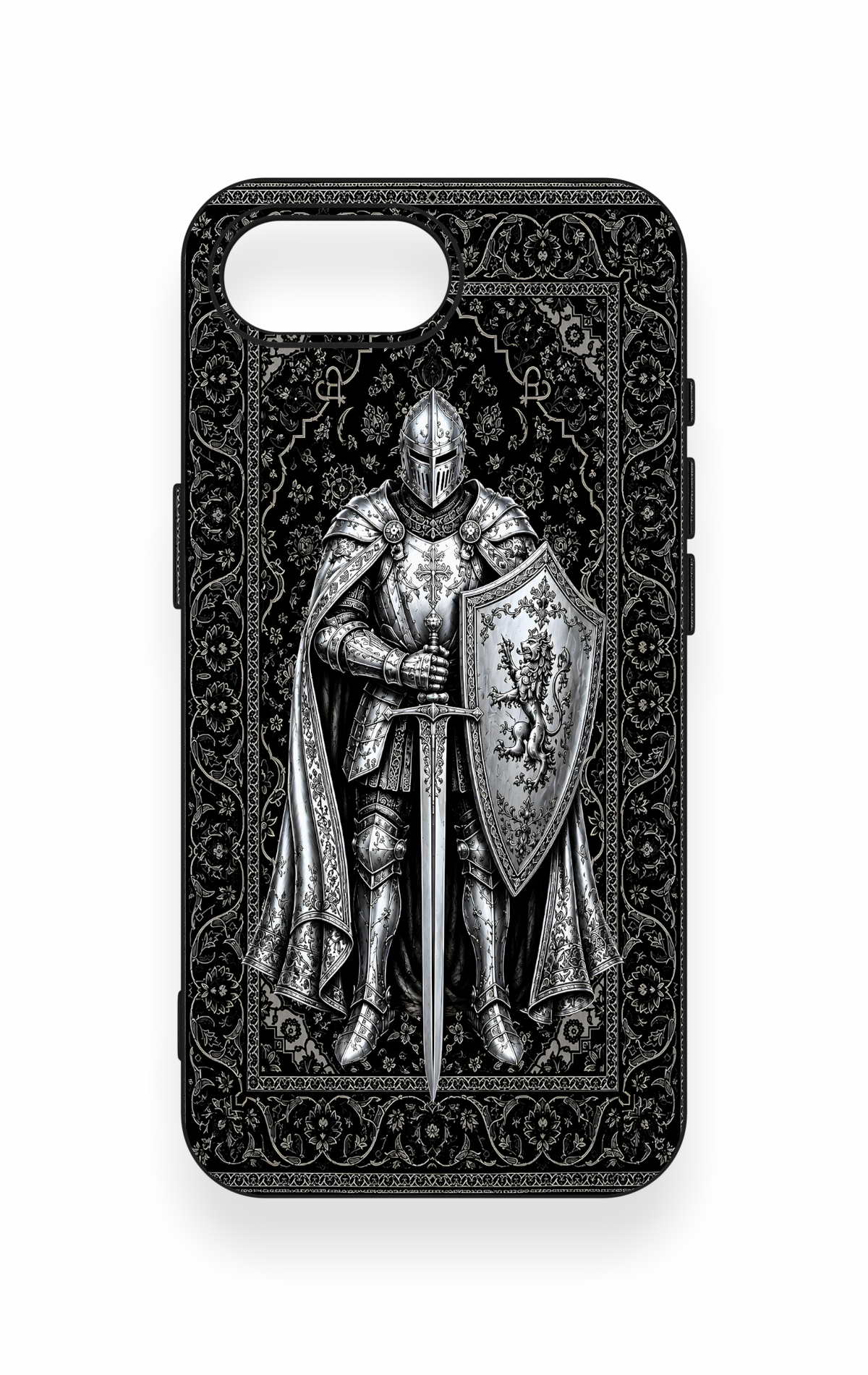 iPhone 16E Uyumlu Şövalye Desenli Silikon Kılıf
