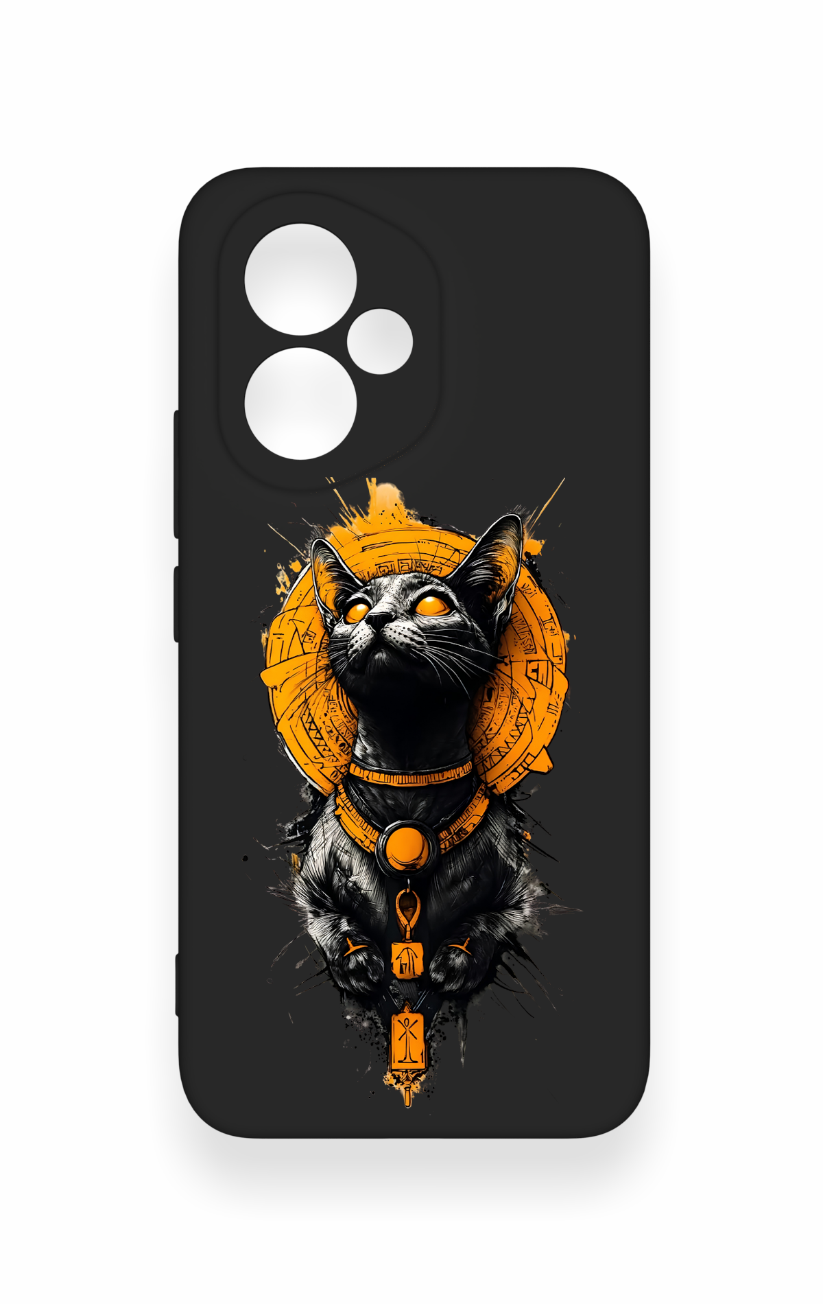 Honor 400 Uyumlu Mısırlı Kedi Tanrısı Desenli Silikon Kılıf