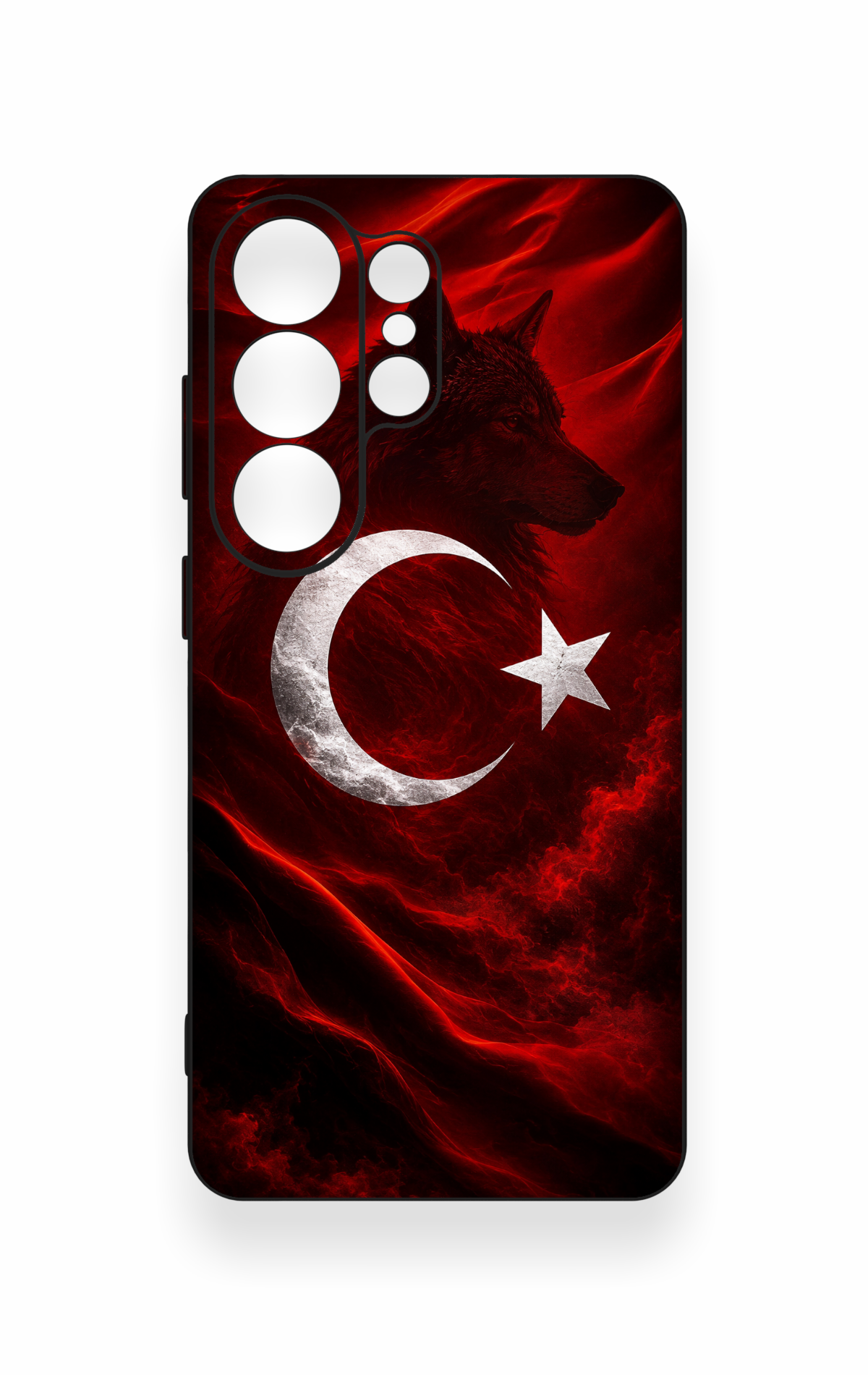 Samsung S26 Ultra Uyumlu Kurt Türk Bayrağı Desenli Silikon Kılıf