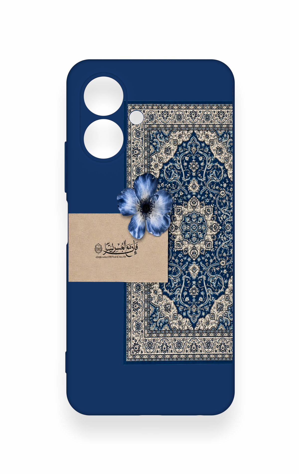 Tecno Spark Go 2 Uyumlu Mavi Etnik Halı Desenli Silikon Kılıf
