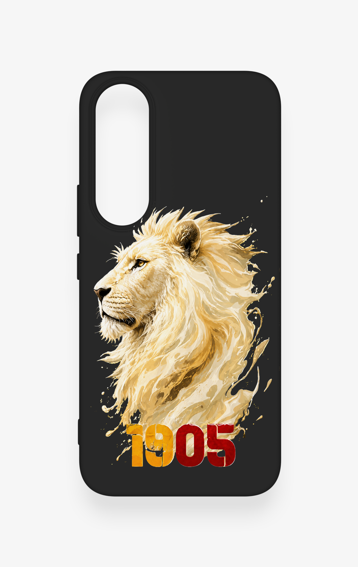 Vivo V70 FE 5G Uyumlu Sarı Kırmızı 1905 Aslan Desenli Silikon Kılıf