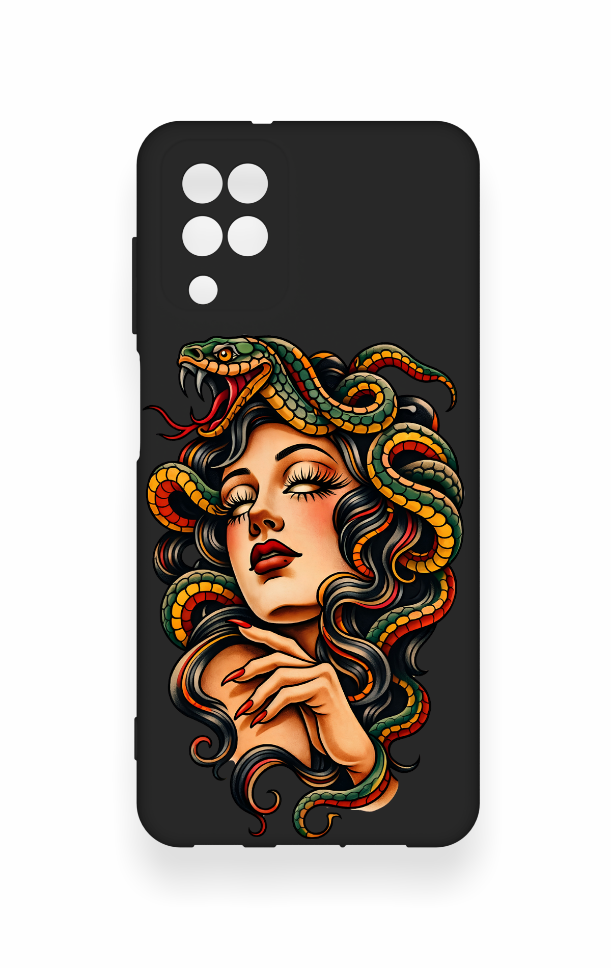 Samsung A12 Uyumlu Medusa Desenli Silikon Kılıf