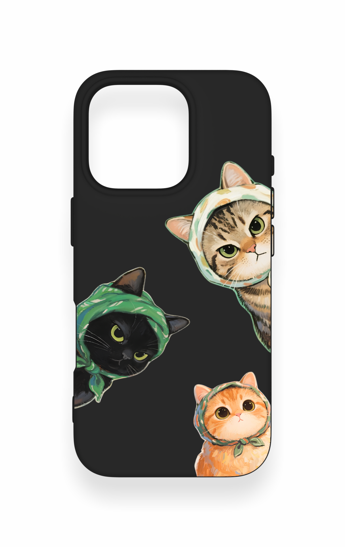 iPhone 16 Pro Uyumlu Kedi Ekibi Desenli Silikon Kılıf