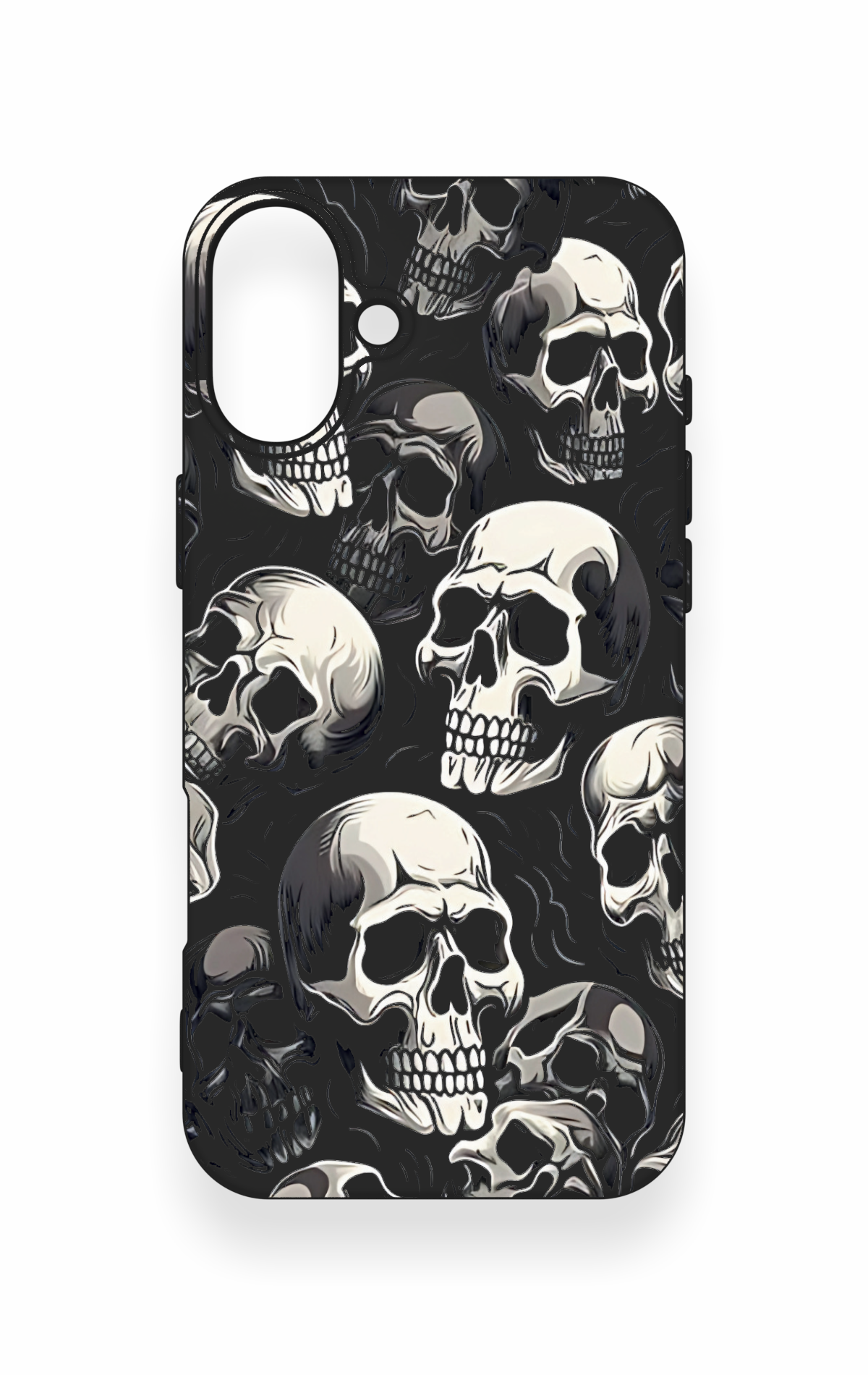iPhone 16 Plus Uyumlu Kuru Kafa Desenli Silikon Kılıf