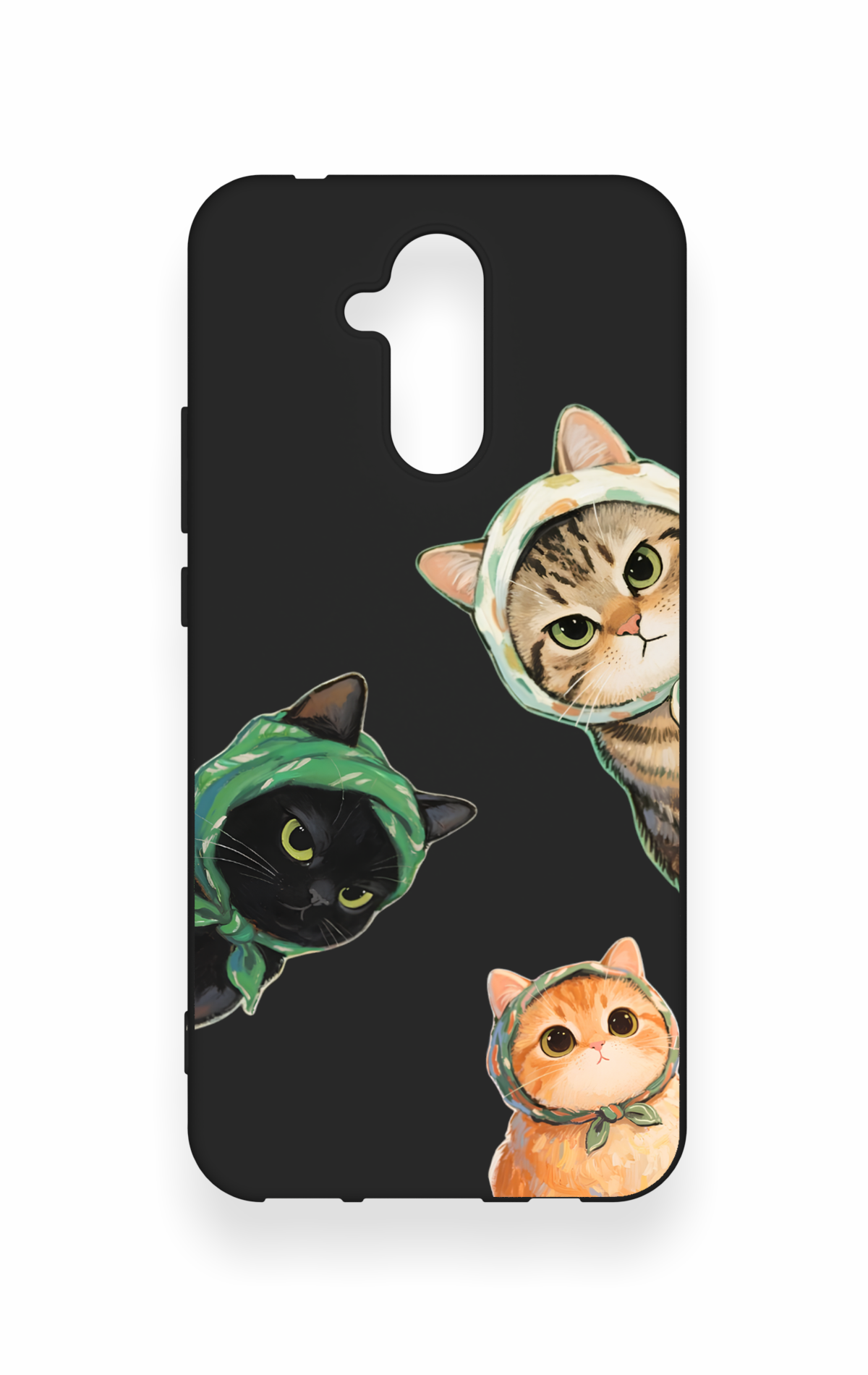 Huawei Mate 20 Lite Uyumlu Kedi Ekibi Desenli Silikon Kılıf