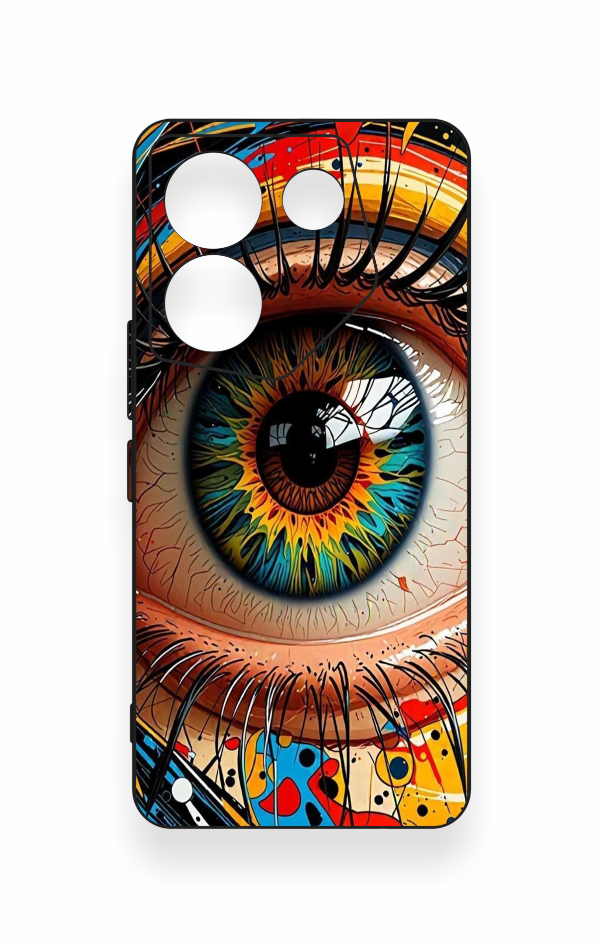 Tecno Camon 20 Pro Uyumlu Renkli Göz Bebeği Desenli Silikon Kılıf