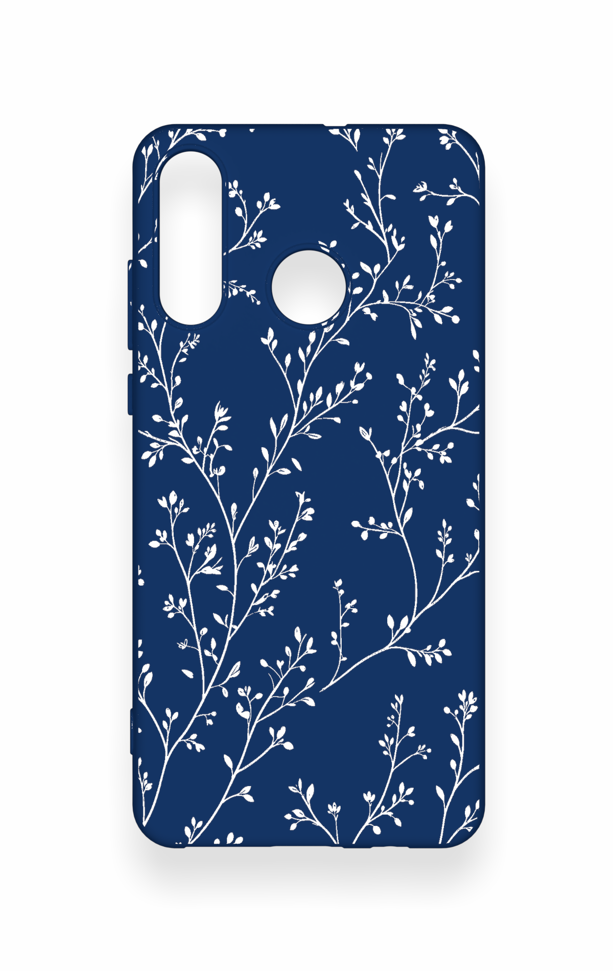 Huawei P30 Lite Uyumlu İnce Yaprak Dalı Desenli Silikon Kılıf