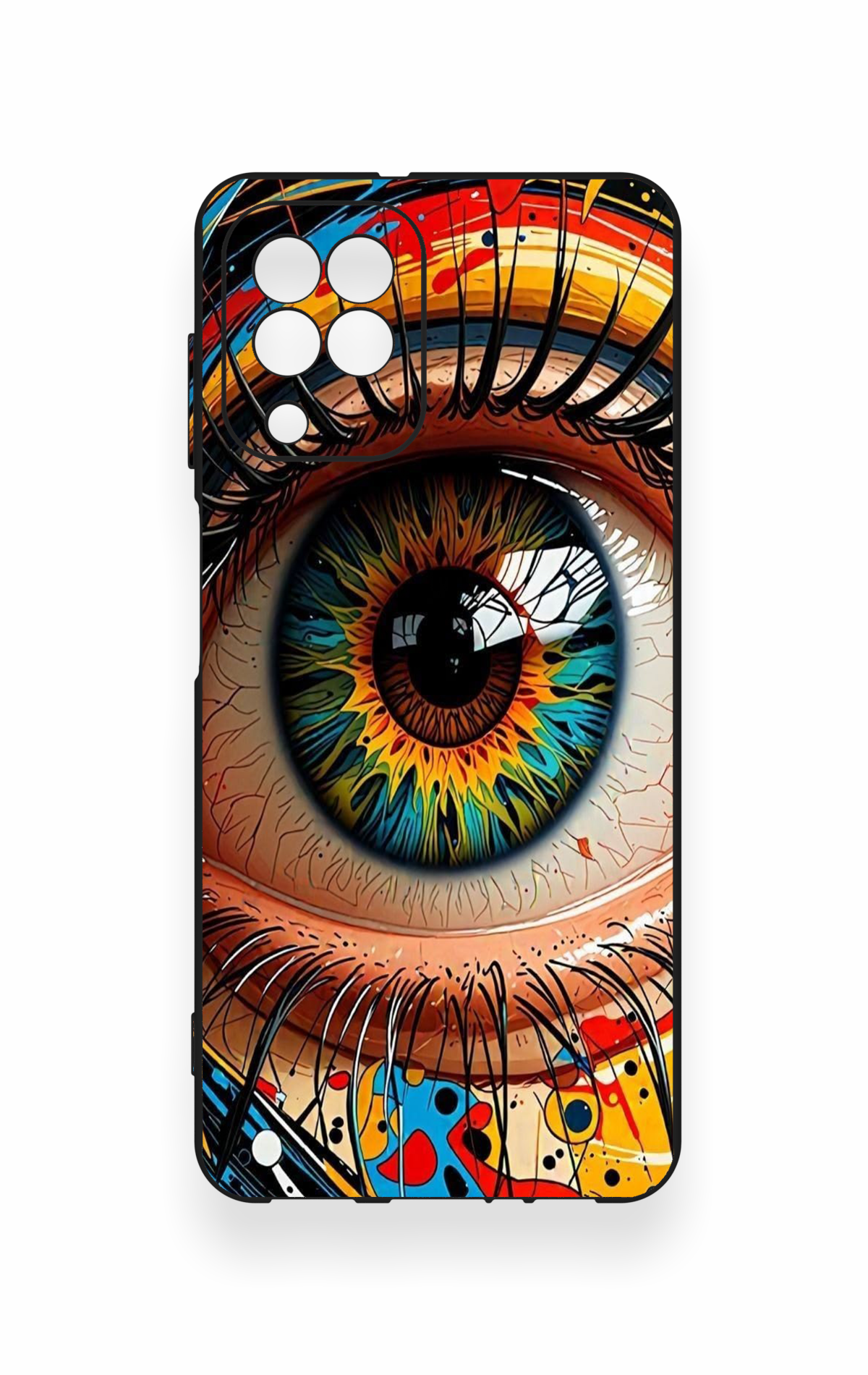 Samsung A22 Uyumlu Renkli Göz Bebeği Desenli Silikon Kılıf