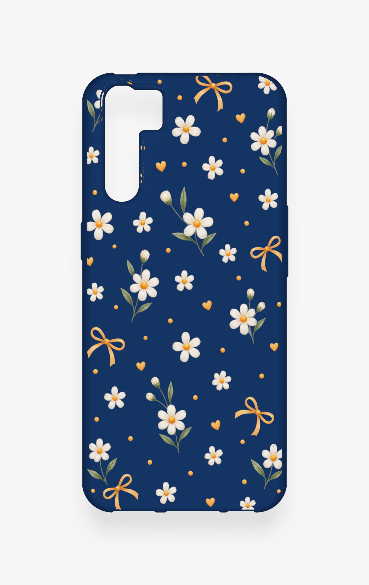 Oppo A91 Uyumlu Papatya Fiyonk Desenli Silikon Kılıf