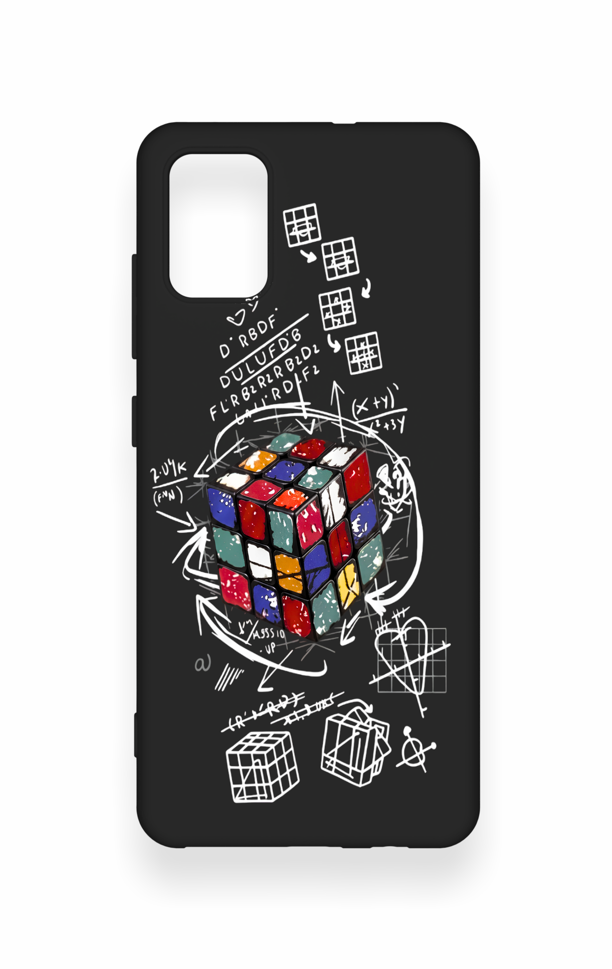 Saamsung A51 Uyumlu Rubik Küb Desenli Silikon Kılıf