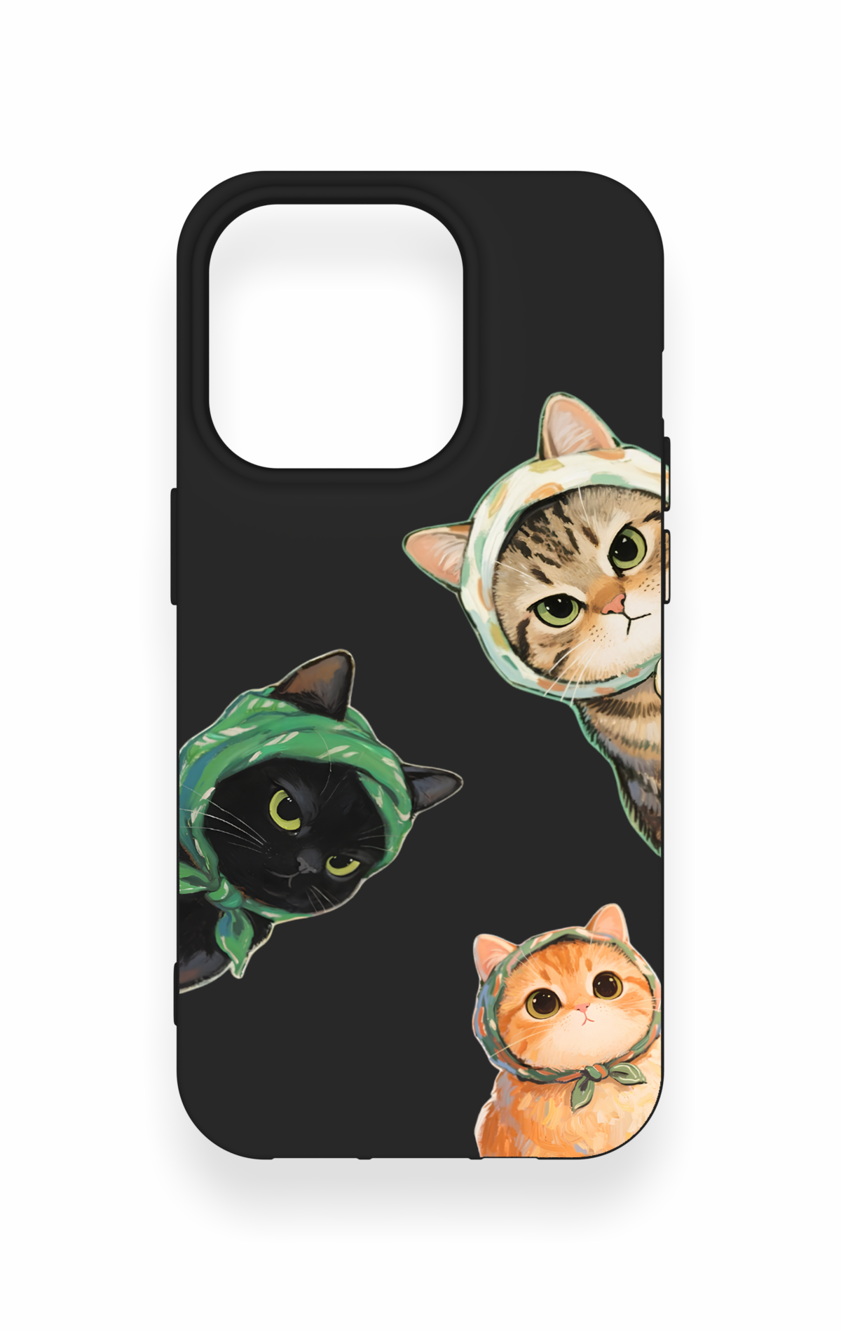 iPhone 14 Pro Uyumlu Kedi Ekibi Desenli Silikon Kılıf