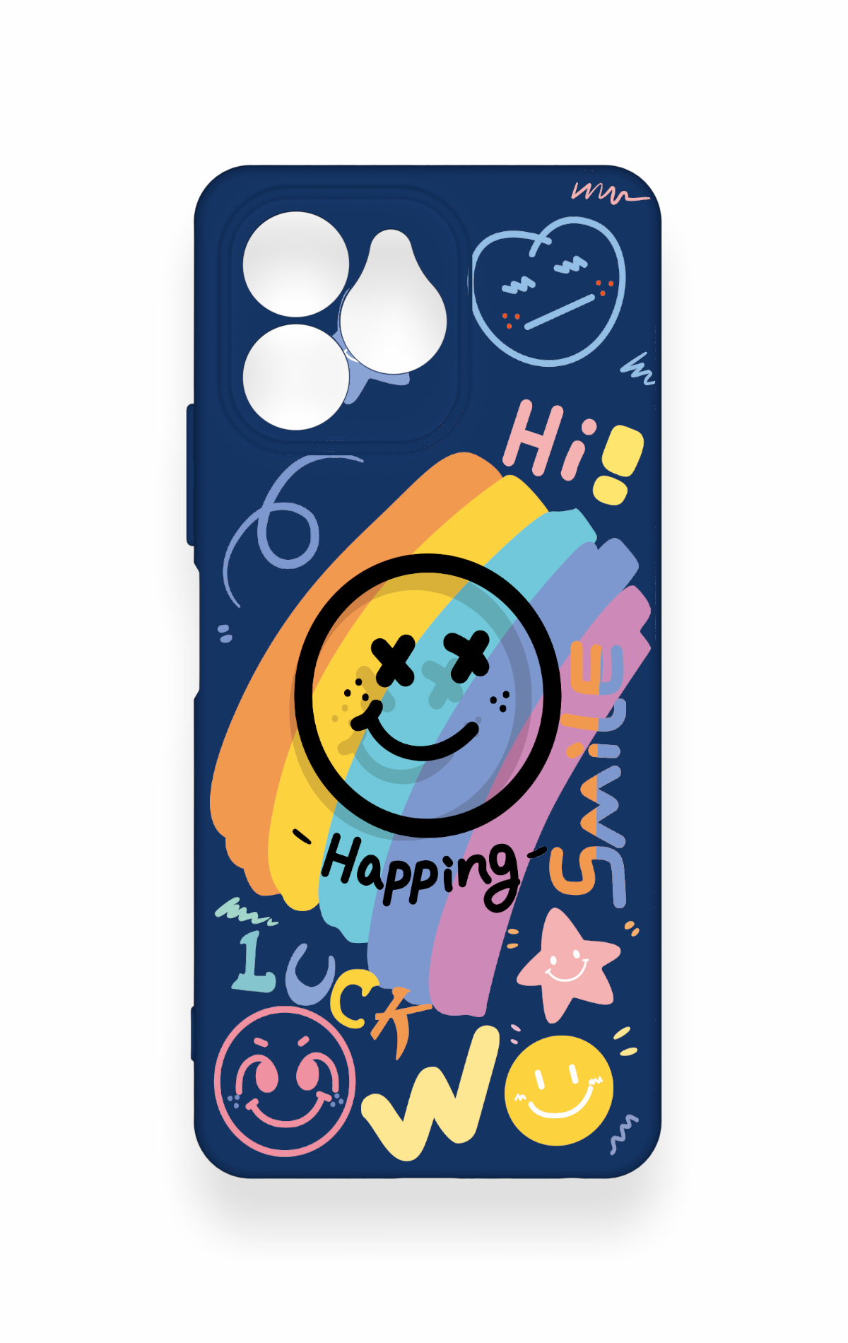 Omix x6 Uyumlu Happing Smile Desenli Silikon Kılıf