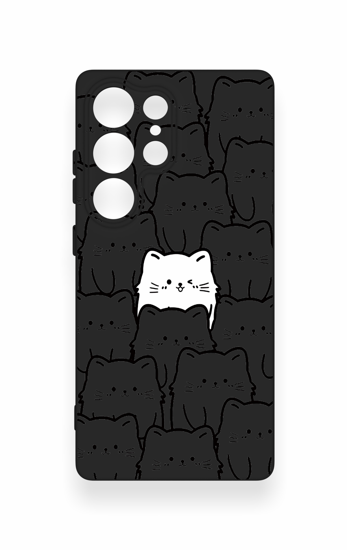 Samsung S25 Ultra Uyumlu Many Cats Desenli Silikon Kılıf