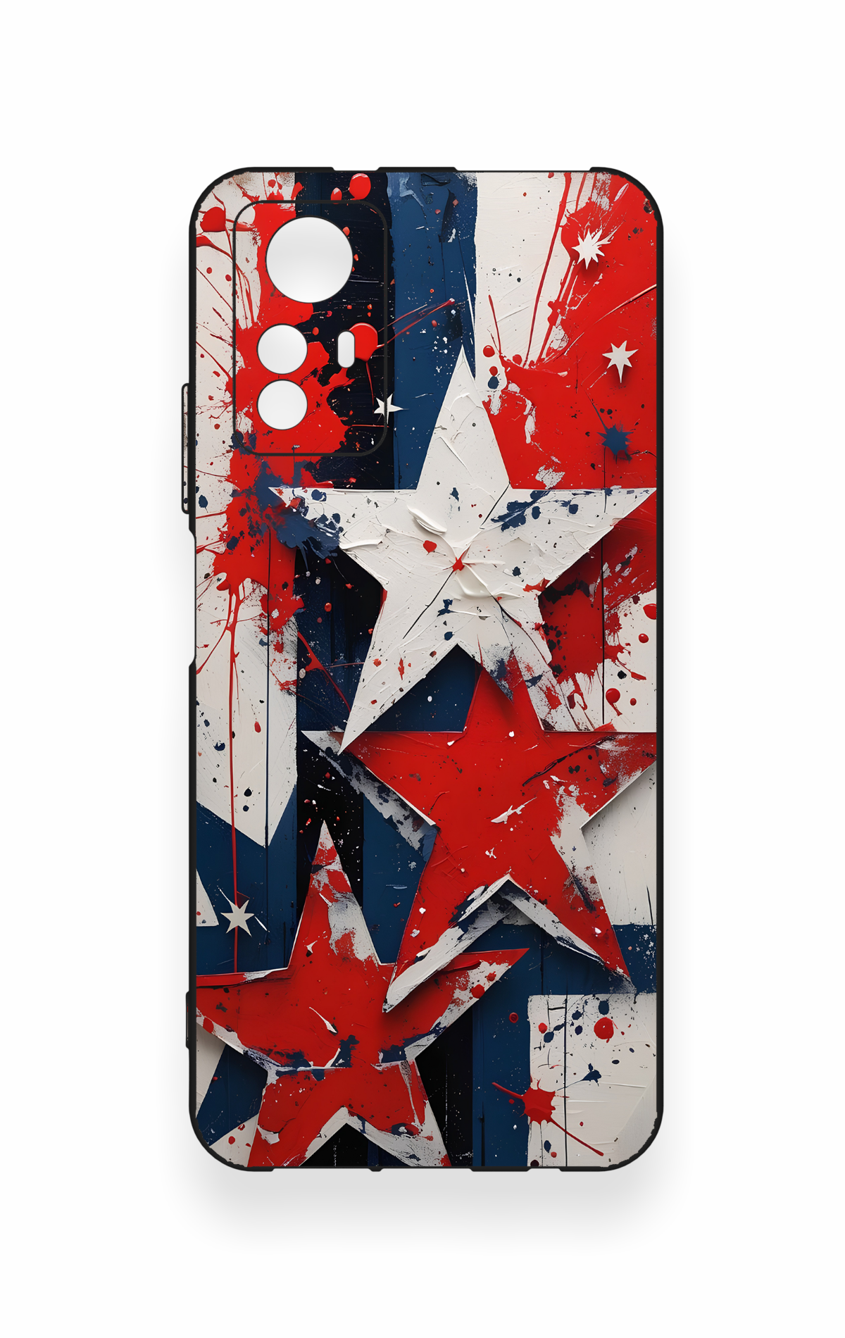 Redmi Note 12S Uyumlu Star Flag Desenli Silikon Kılıf