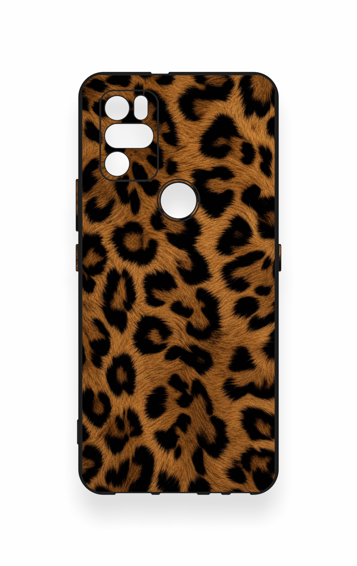 Omix X300 Uyumlu Koyu Leopar Deri Desenli Silikon Kılıf