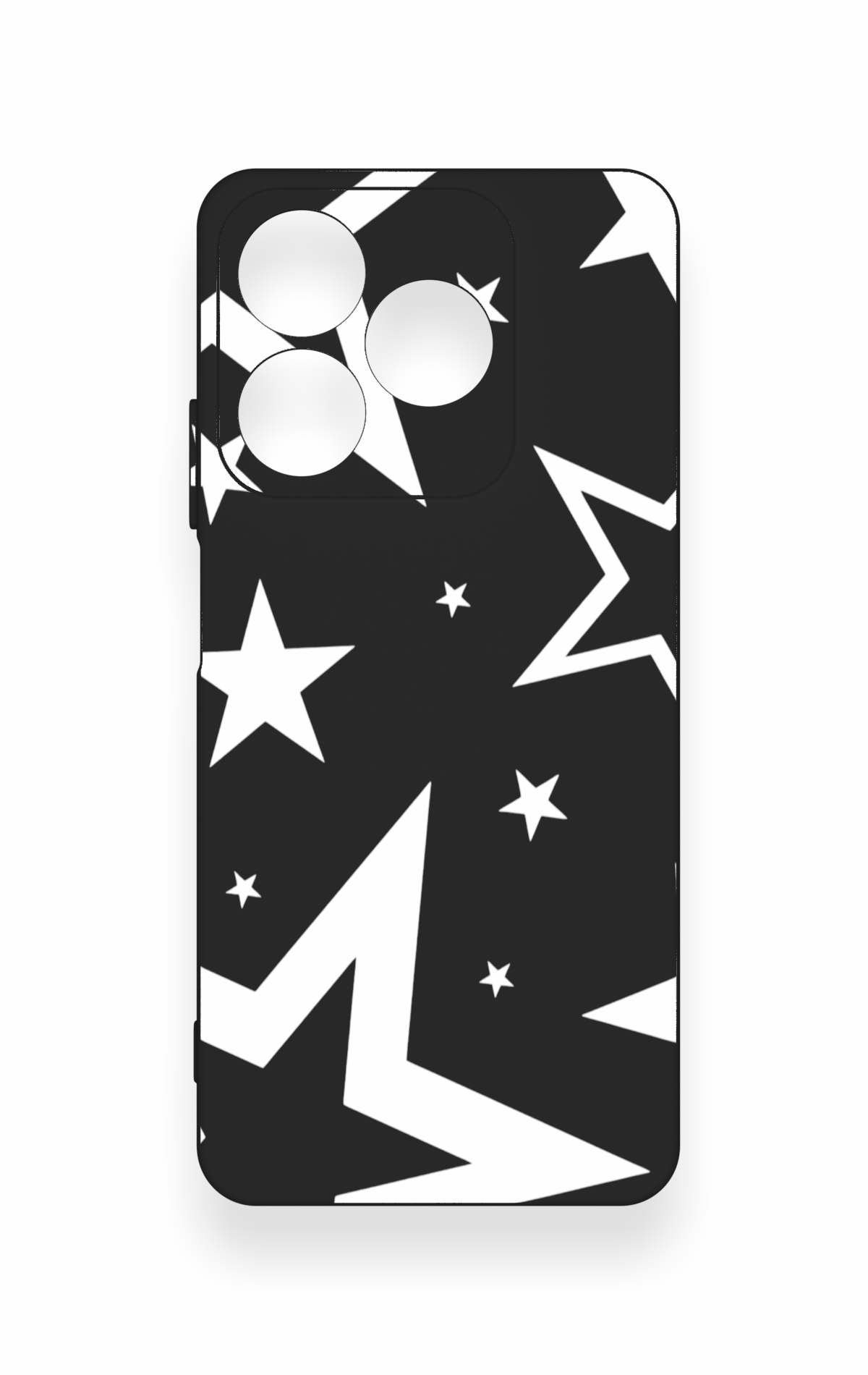 Realme C63 Uyumlu Siyah Mega Star Desenli Silikon Kılıf