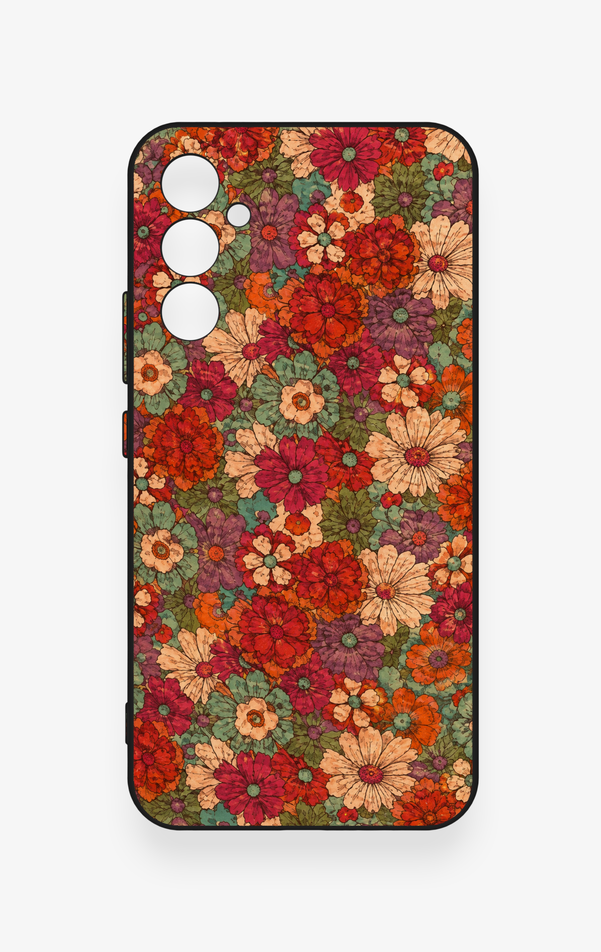 Samsung A34 Uyumlu Pastel Çiçek Bahçesi Desenli Silikon Kılıf