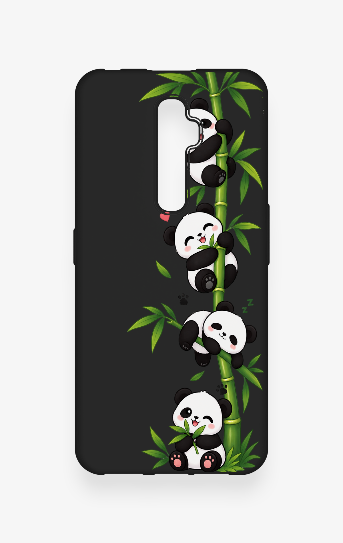 Oppo Reno 2Z Uyumlu Sevimli Panda Bambu Desenli Silikon Kılıf