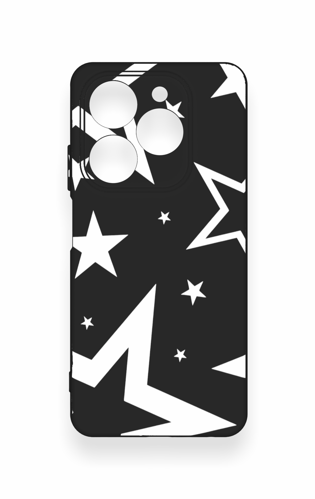 Tecno Spark 20C Uyumlu Siyah Mega Star Desenli Silikon Kılıf