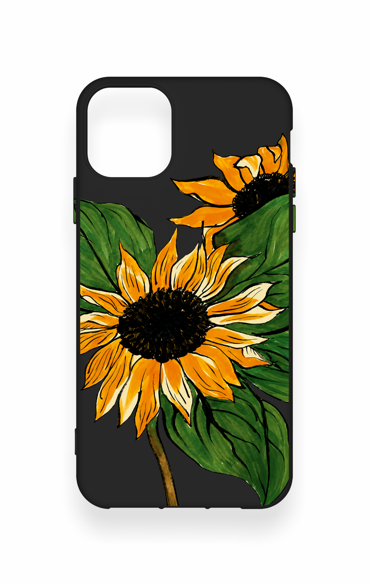 iPhone 11 Pro Max Uyumlu Ay Çiçeği Desenli Silikon Kılıf