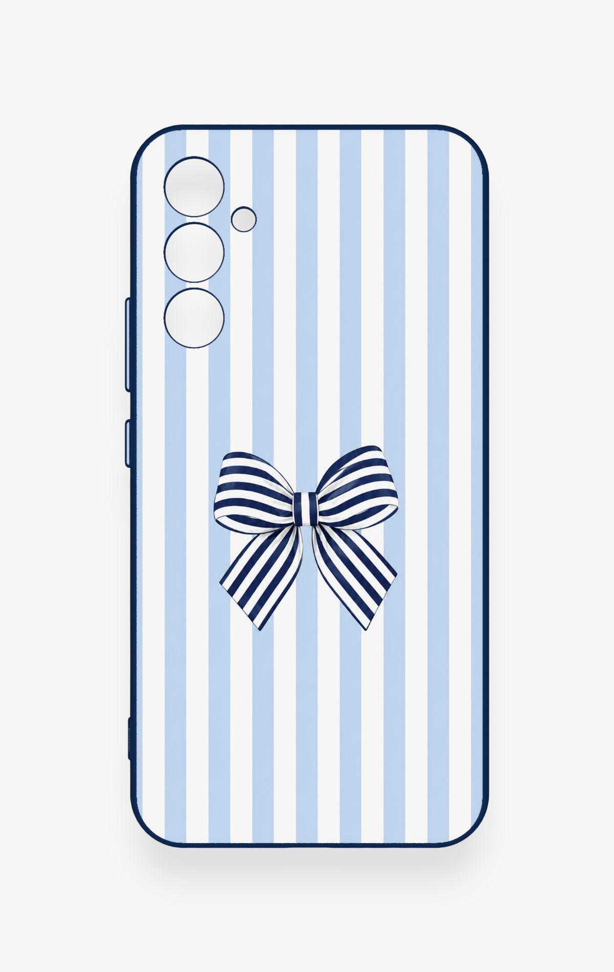 Samsung A34 Uyumlu Mavi Beyaz Kurdele Desenli Silikon Kılıf