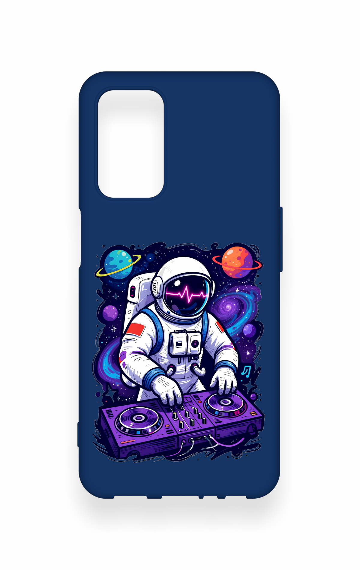 Oppo A55 Uyumlu Astronot DJ Desenli Silikon Kılıf