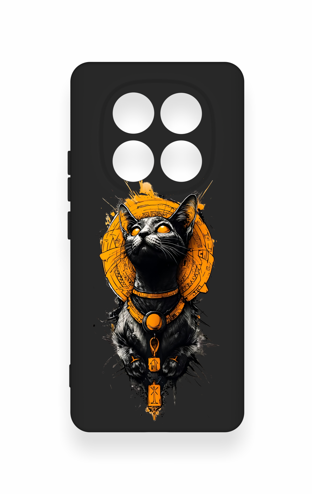 Redmi Note 14 Pro 5G Uyumlu Mısırlı Kedi Tanrısı Desenli Silikon Kılıf