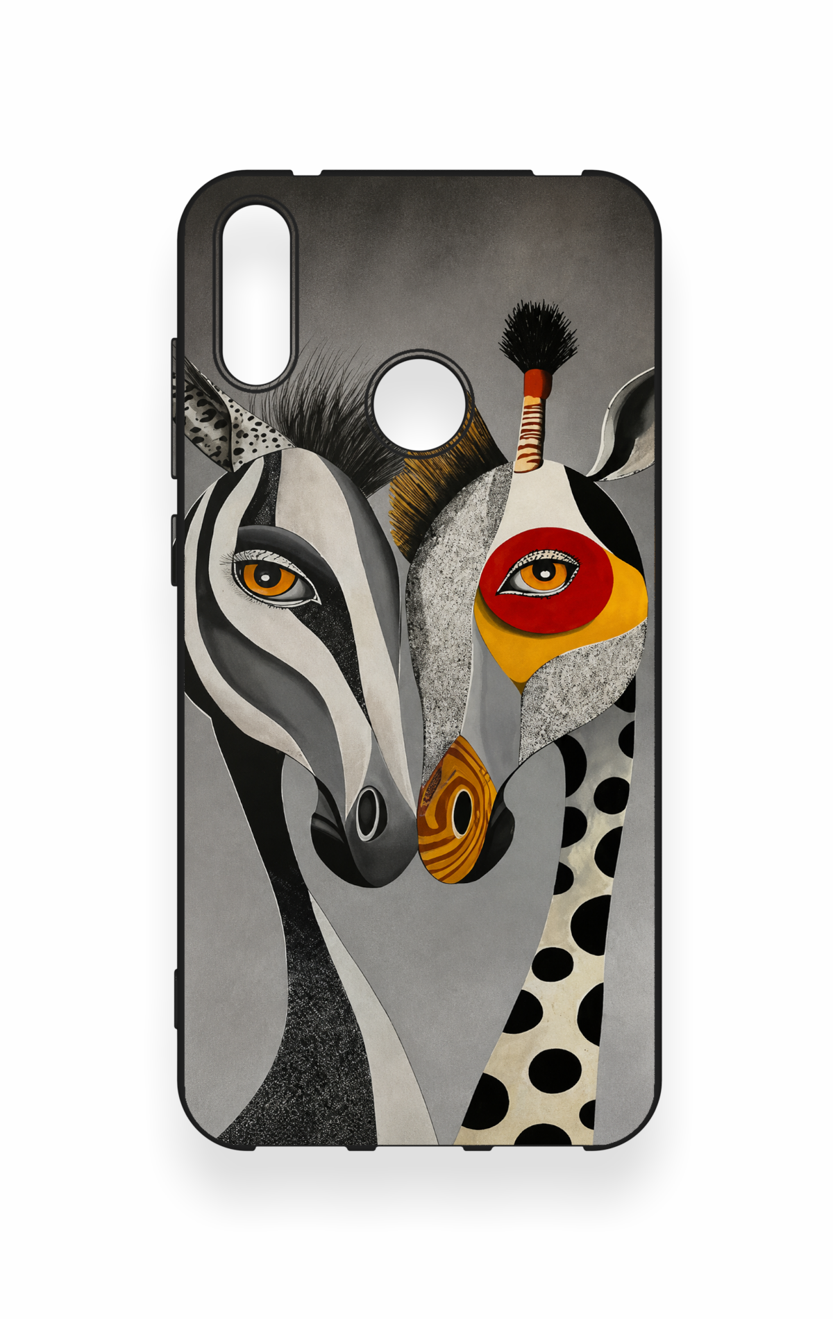 Huawei Y7 2019 Uyumlu Zebra ve Zürafa Desenli Silikon Kılıf