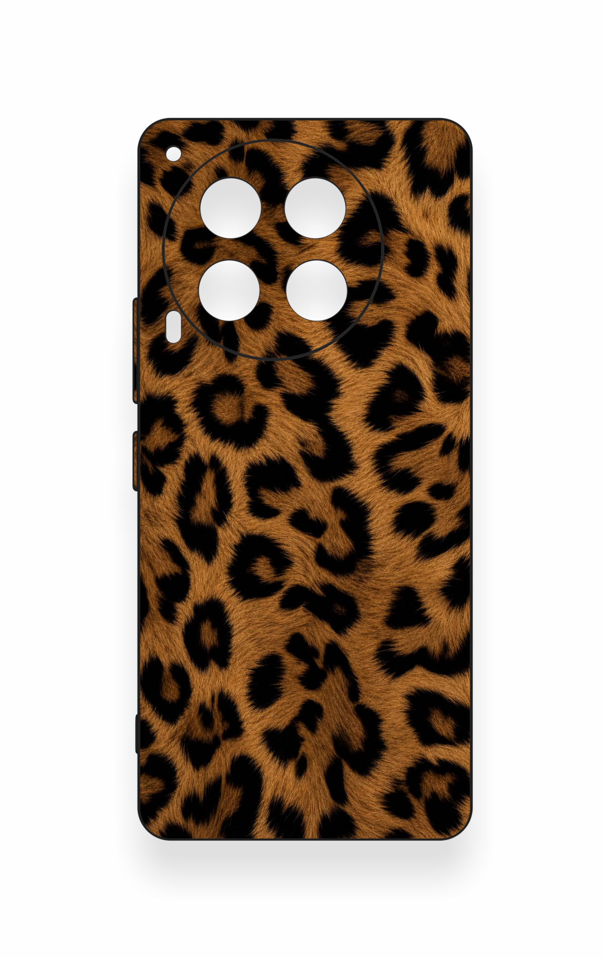 Tecno Camon 30 Uyumlu Koyu Leopar Deri Desenli Silikon Kılıf