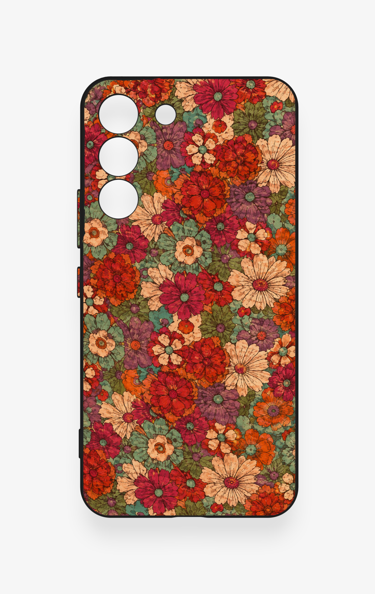 Samsung S22 Uyumlu Pastel Çiçek Bahçesi Desenli Silikon Kılıf