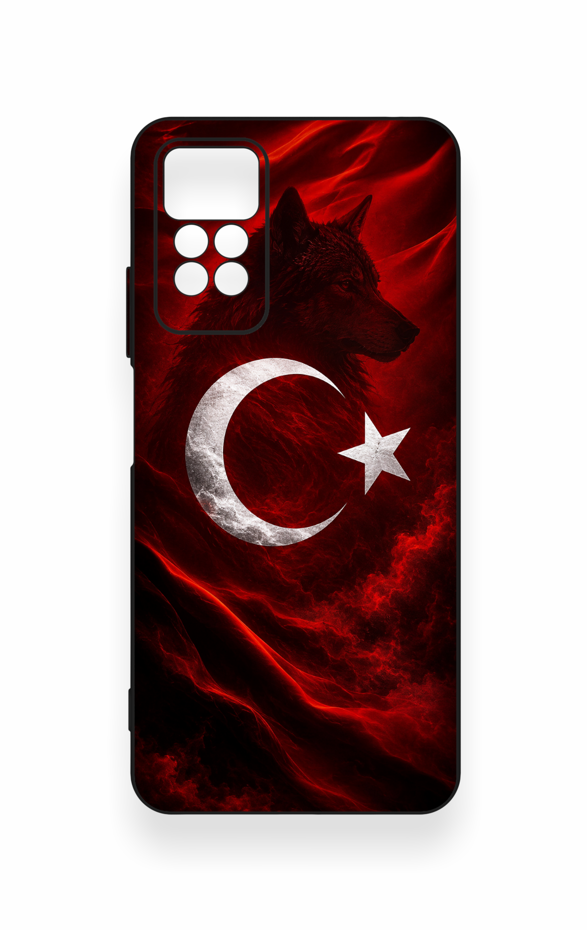 Redmi Note 11 Pro 4G Uyumlu Kurt Türk Bayrağı Desenli Silikon Kılıf