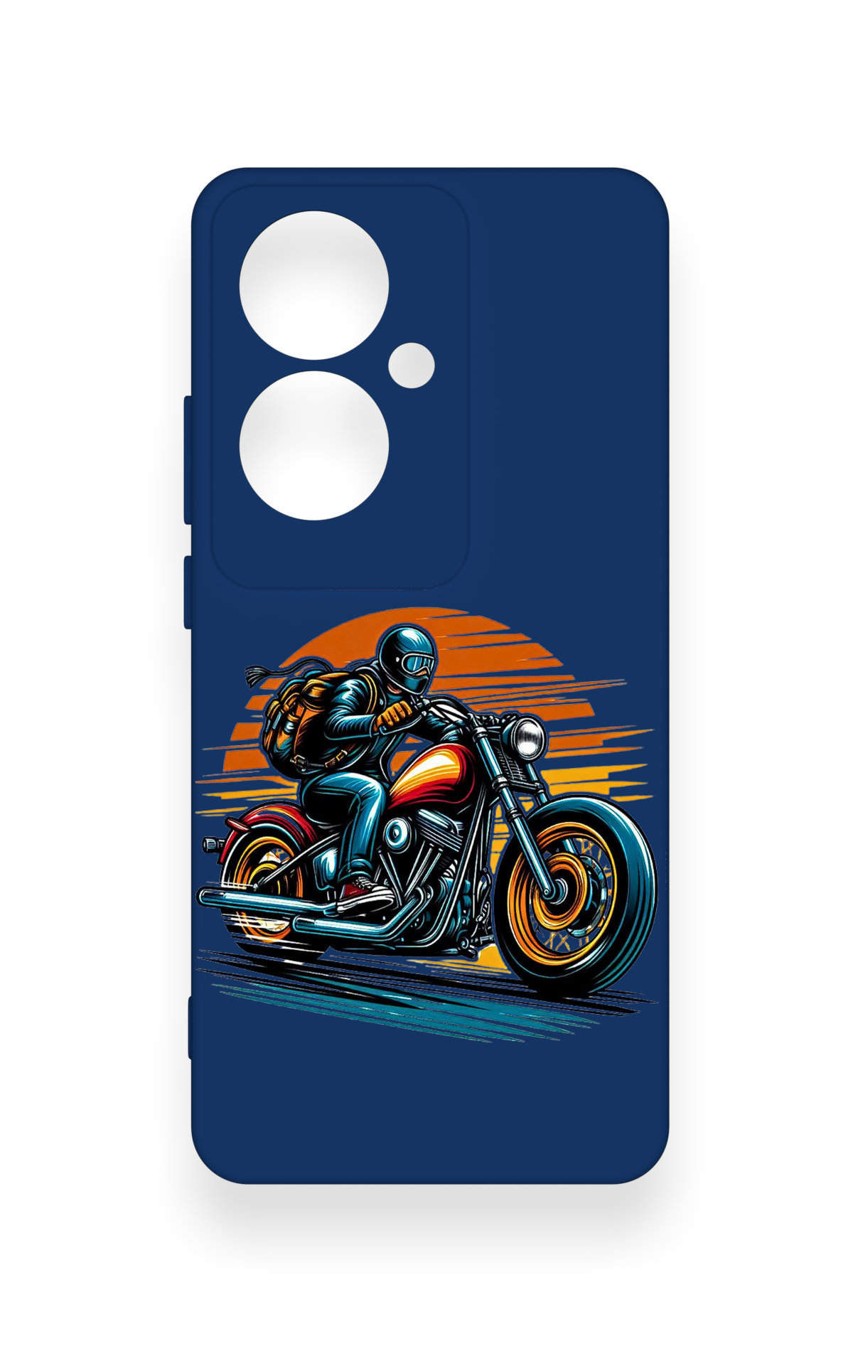 Oppo Reno 11F Uyumlu Moto Rider Desenli Silikon Kılıf