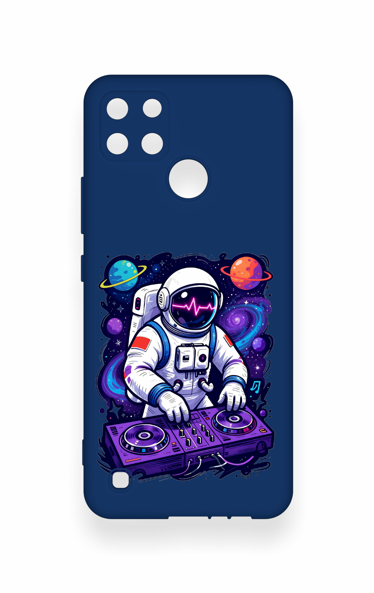Realme C21Y Uyumlu Astronot DJ Desenli Silikon Kılıf