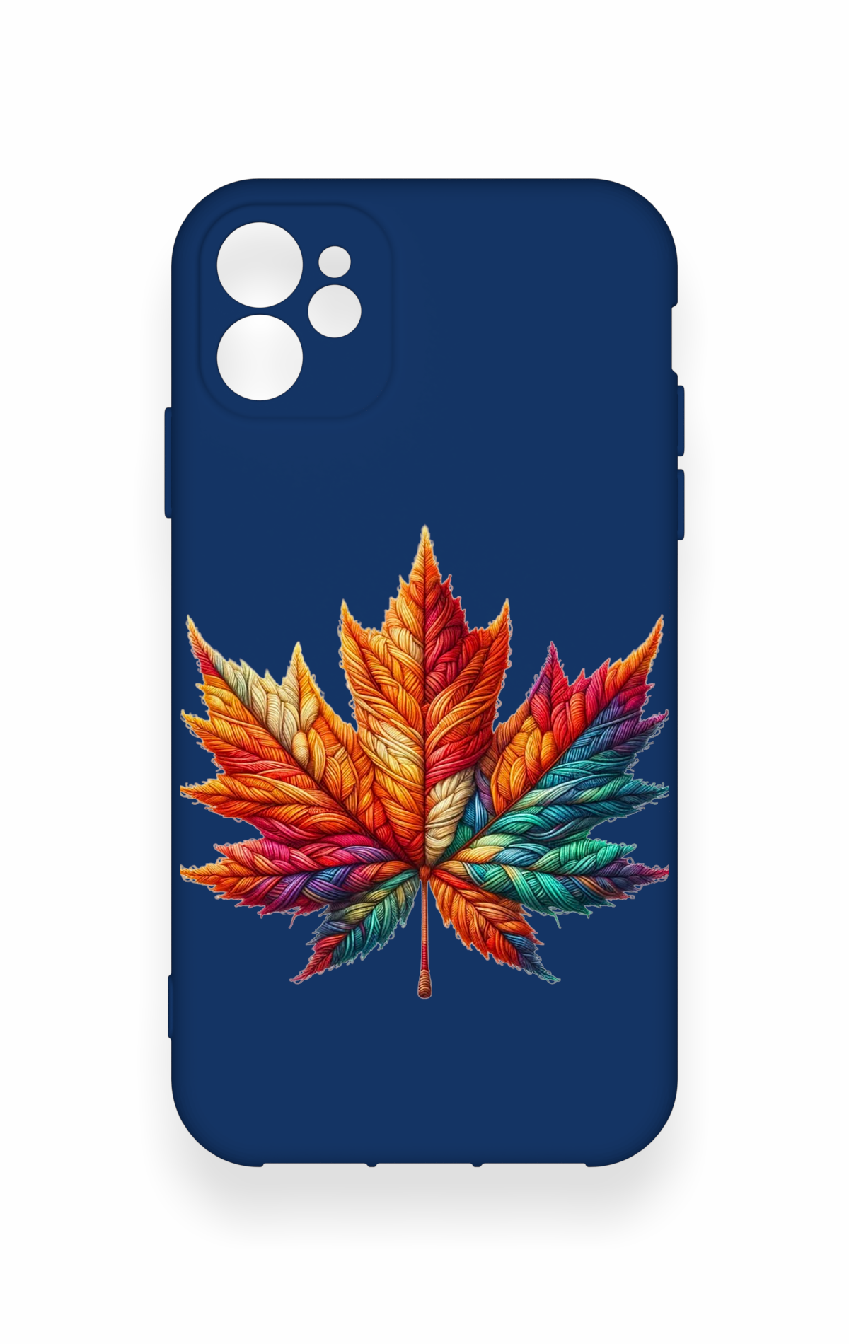 iPhone 11 Uyumlu Renkli Yaprak Desenli Silikon Kılıf