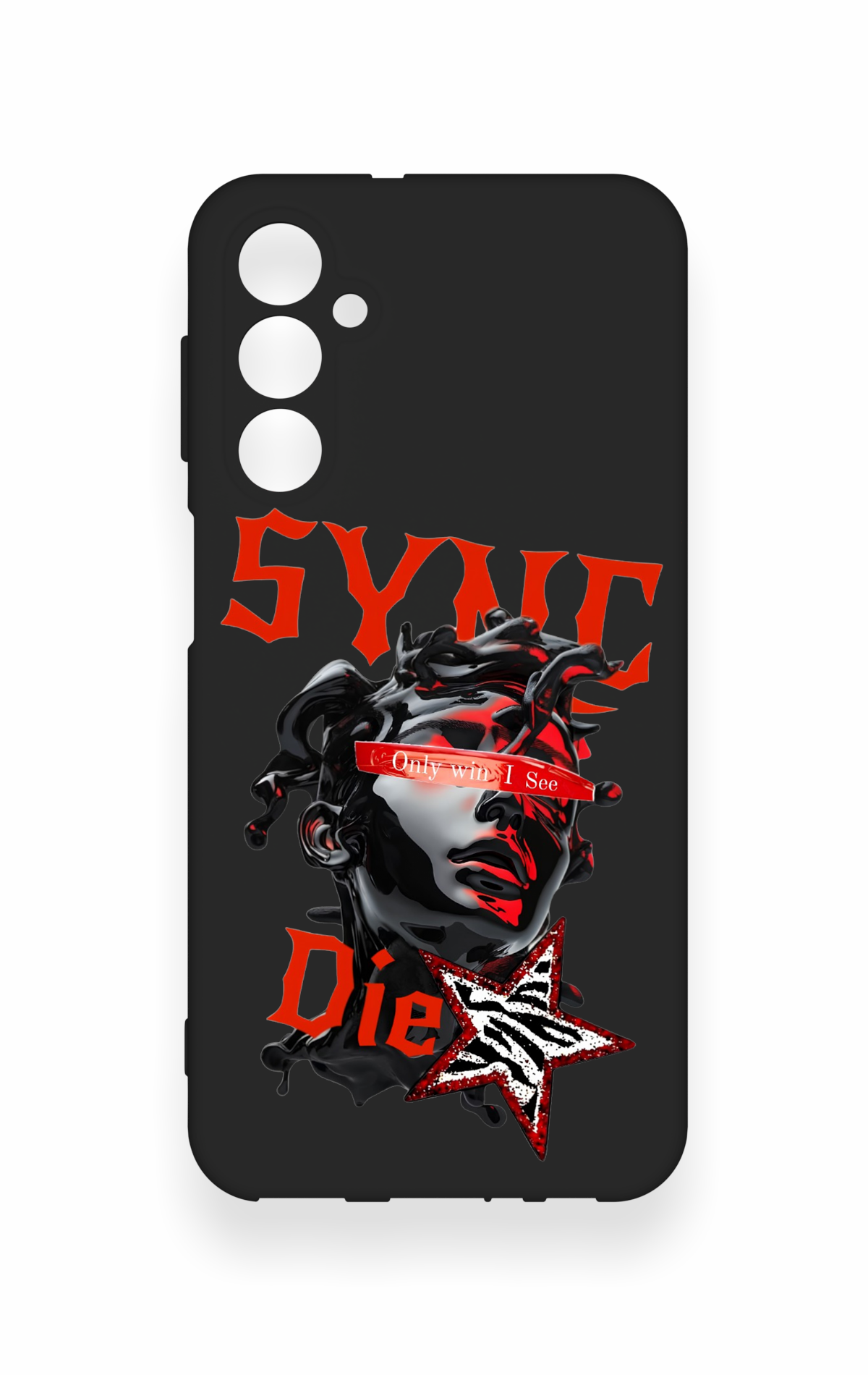 Samsung M34 Uyumlu Sync Die Desenli Silikon Kılıf