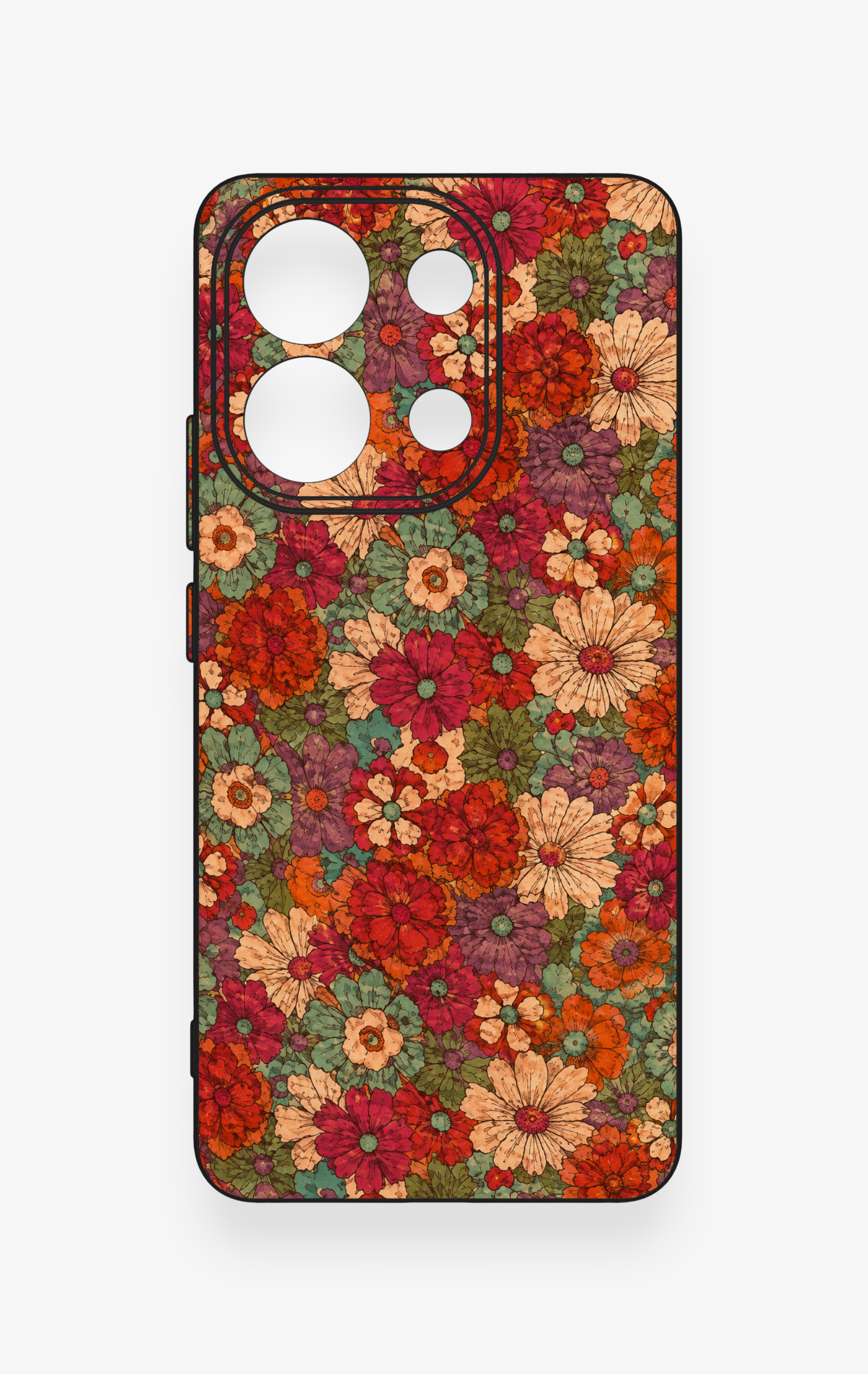 Redmi Note 13 4G Uyumlu Pastel Çiçek Bahçesi Desenli Silikon Kılıf