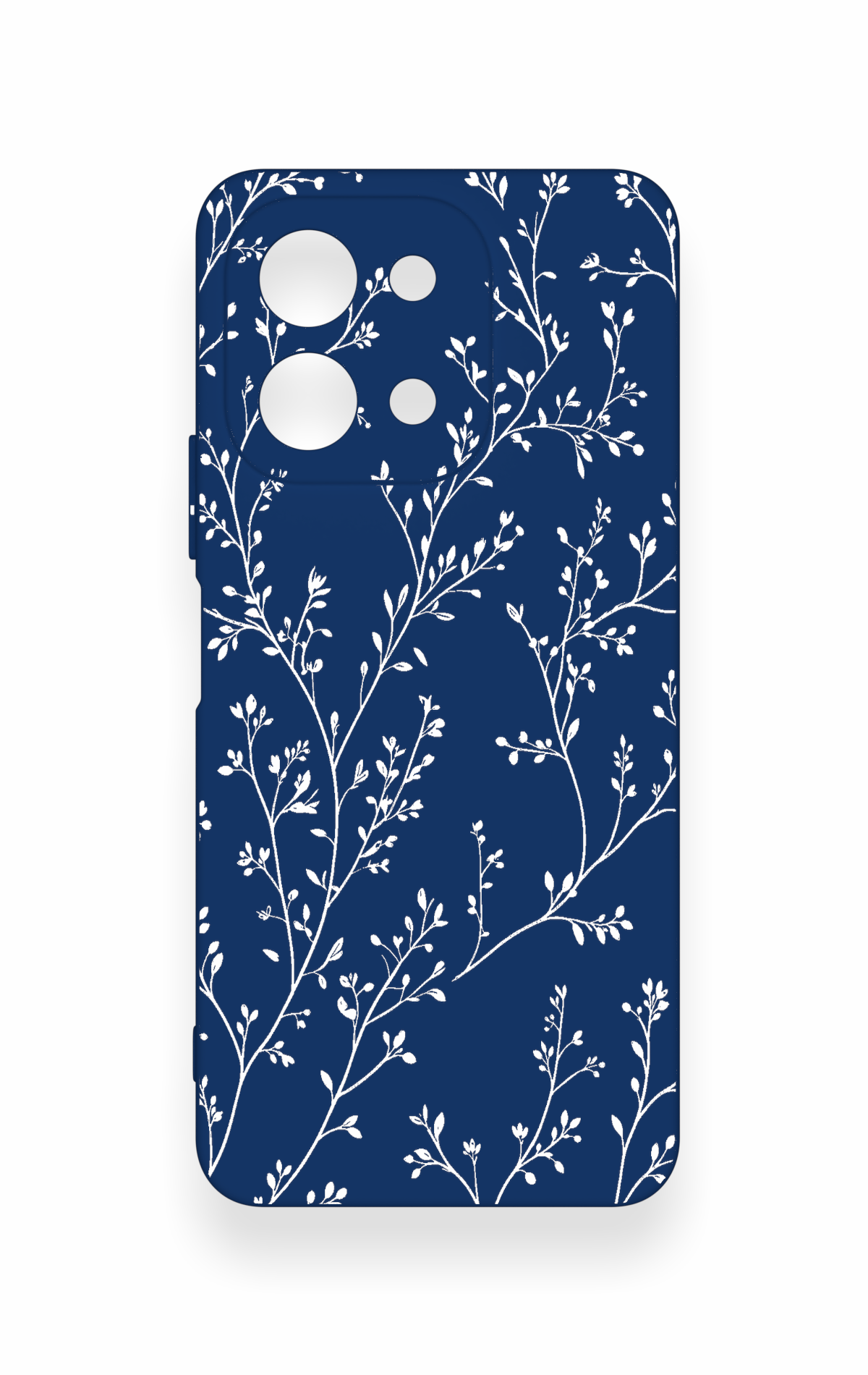 Vivo Y28 Uyumlu İnce Yaprak Dalı Desenli Silikon Kılıf