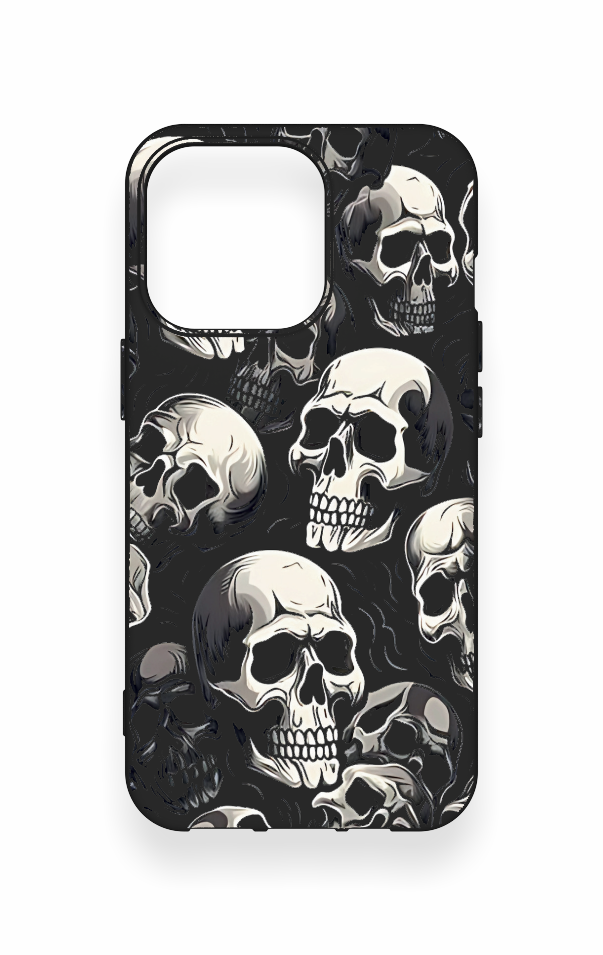 iPhone 13 Pro Uyumlu Kuru Kafa Desenli Silikon Kılıf
